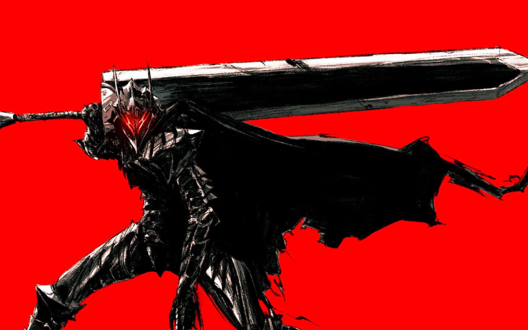 1680x1050 Wallpaper Armored, Guts, Berserk, Red Background, Black • Wallpaper For You