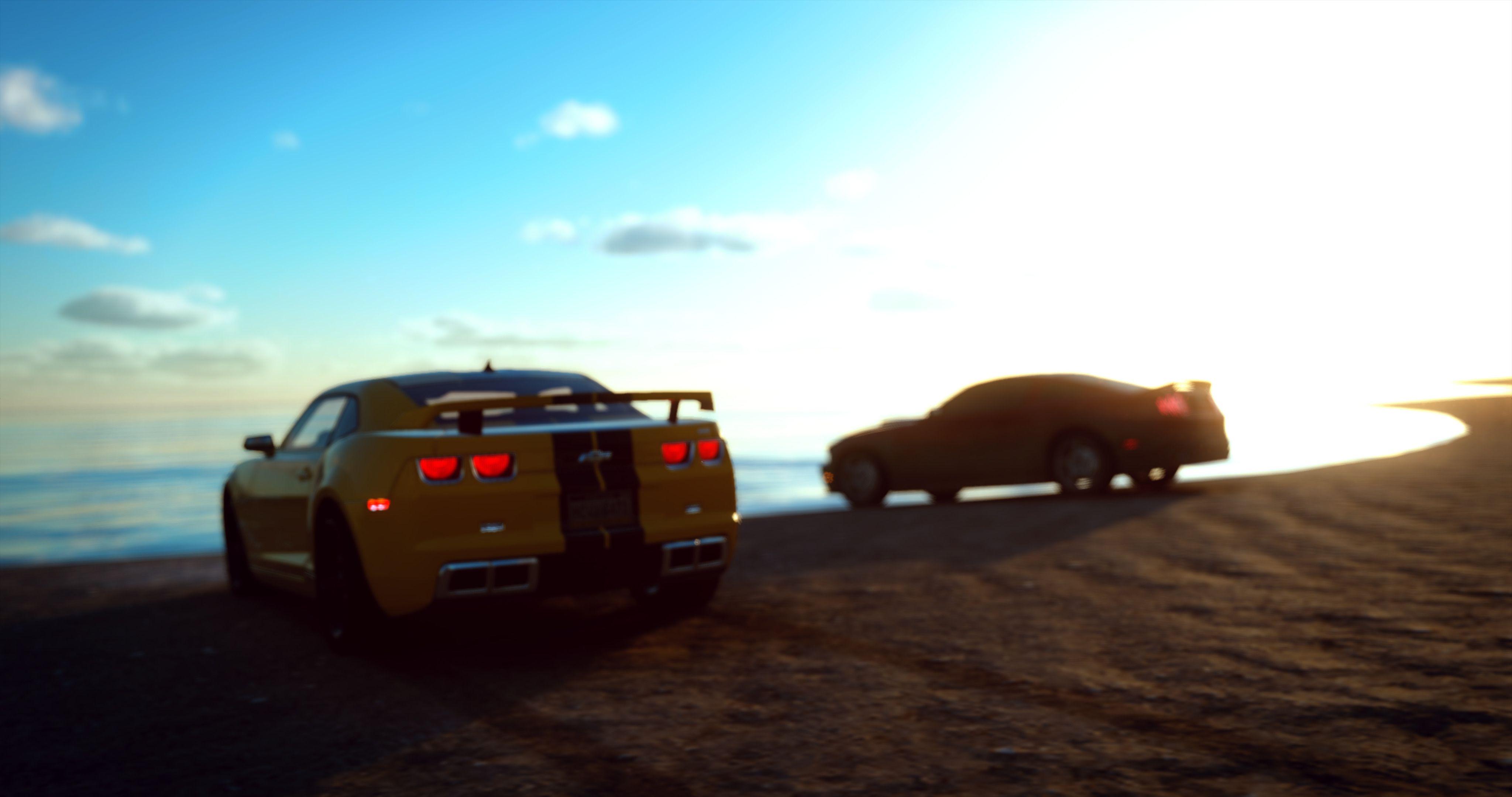 4096x2160 the crew the crew wild run beach chevrolet camaro bumblebee ford