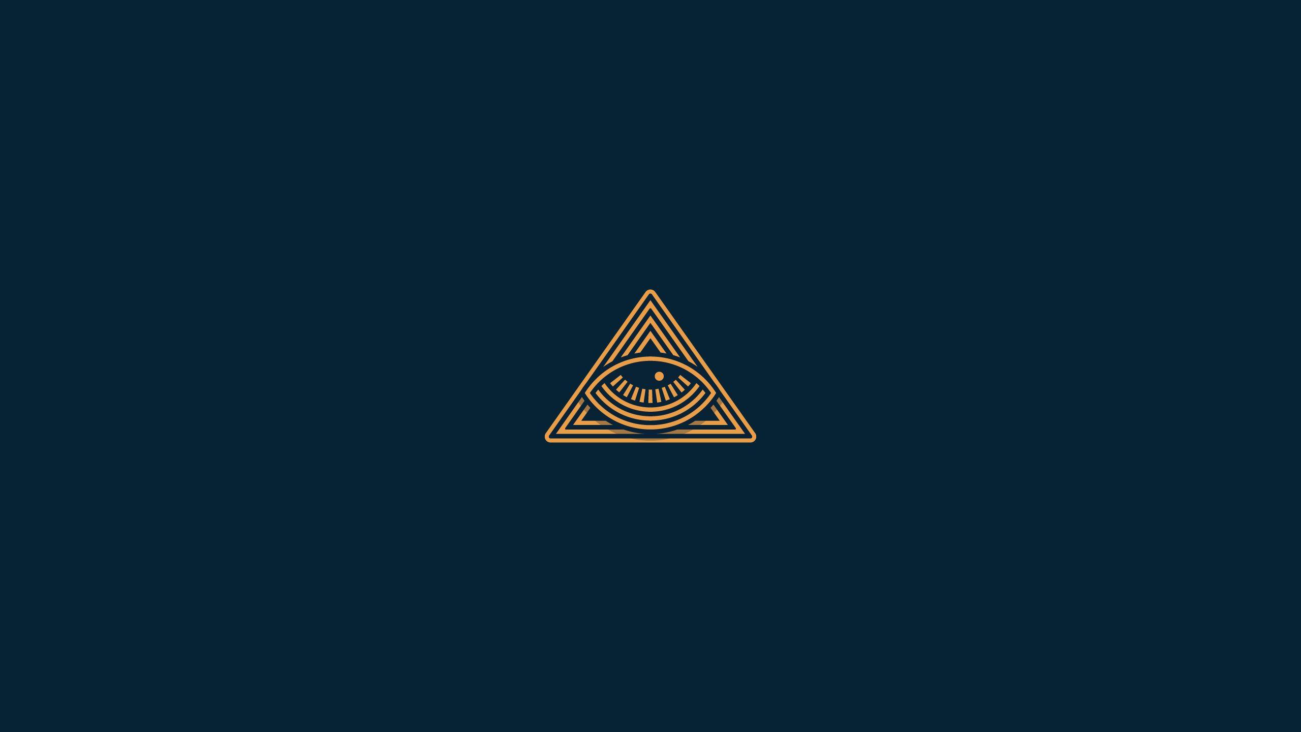 2560x1440 graphic design, #blue background, #Illuminati, #pyramid, #the all