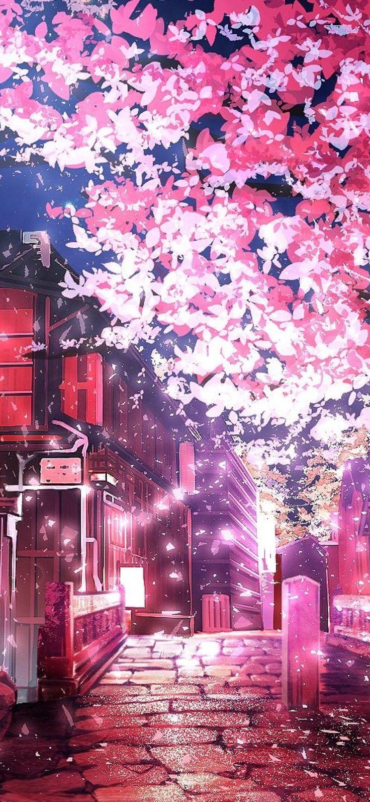 736x1593 anime #animewallpaper #beautiful #kawaii #beautifulanime #androidwallpaper #iphonewallpape. Cherry blossom wallpaper, Pink wallpaper anime, Anime cherry blossom
