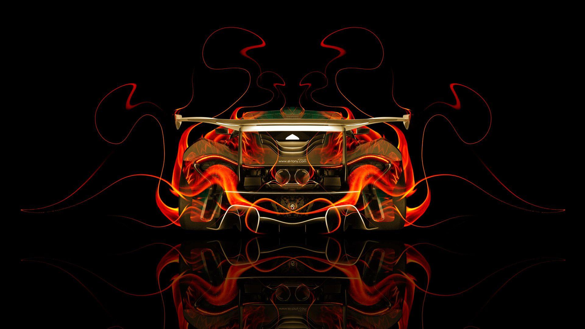 1920x1080 McLaren P1 GTR BackUp Fire Abstract Car 2014