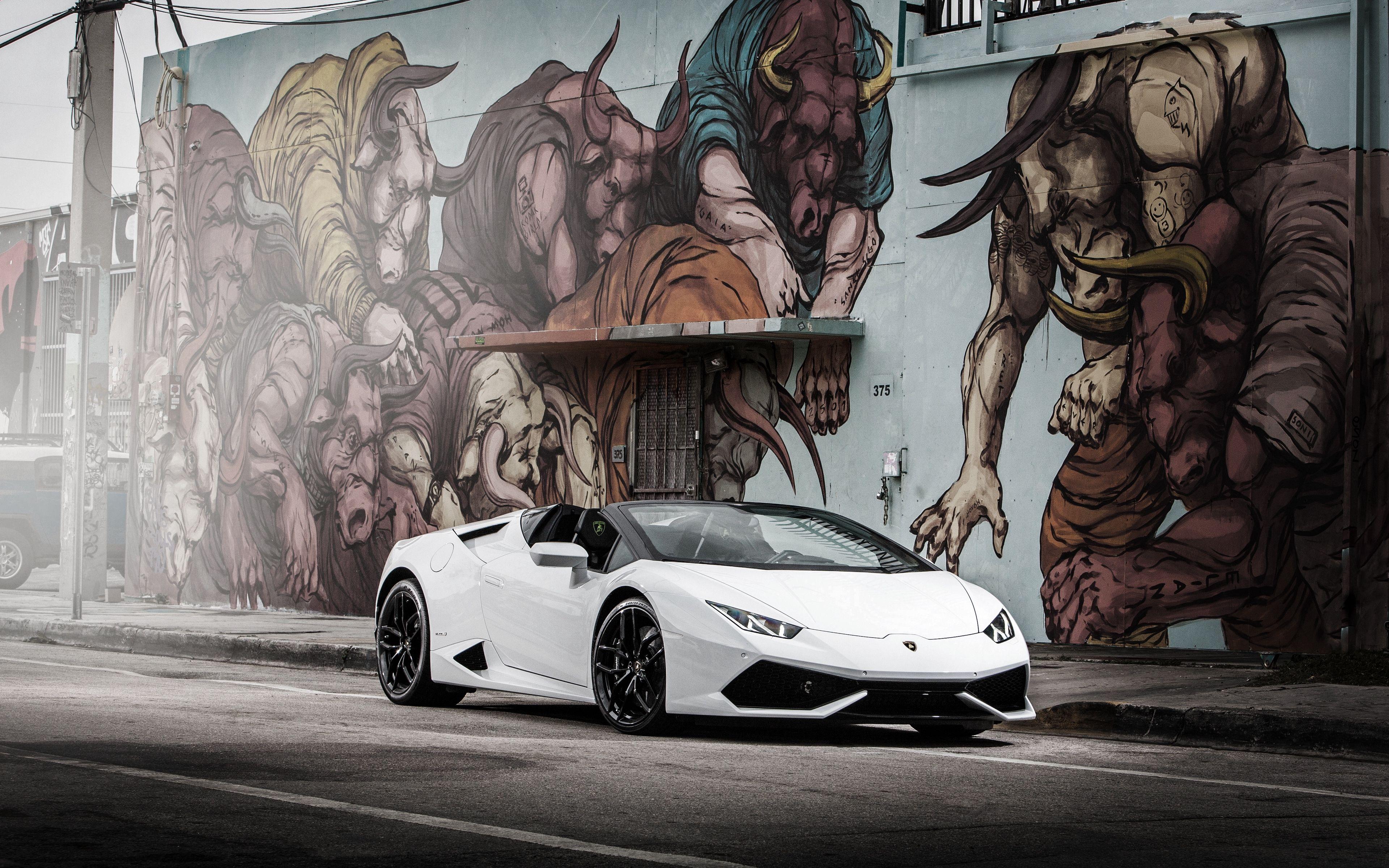 3840x2400 Download wallpaper 3840x2400 lamborghini, huracan, white