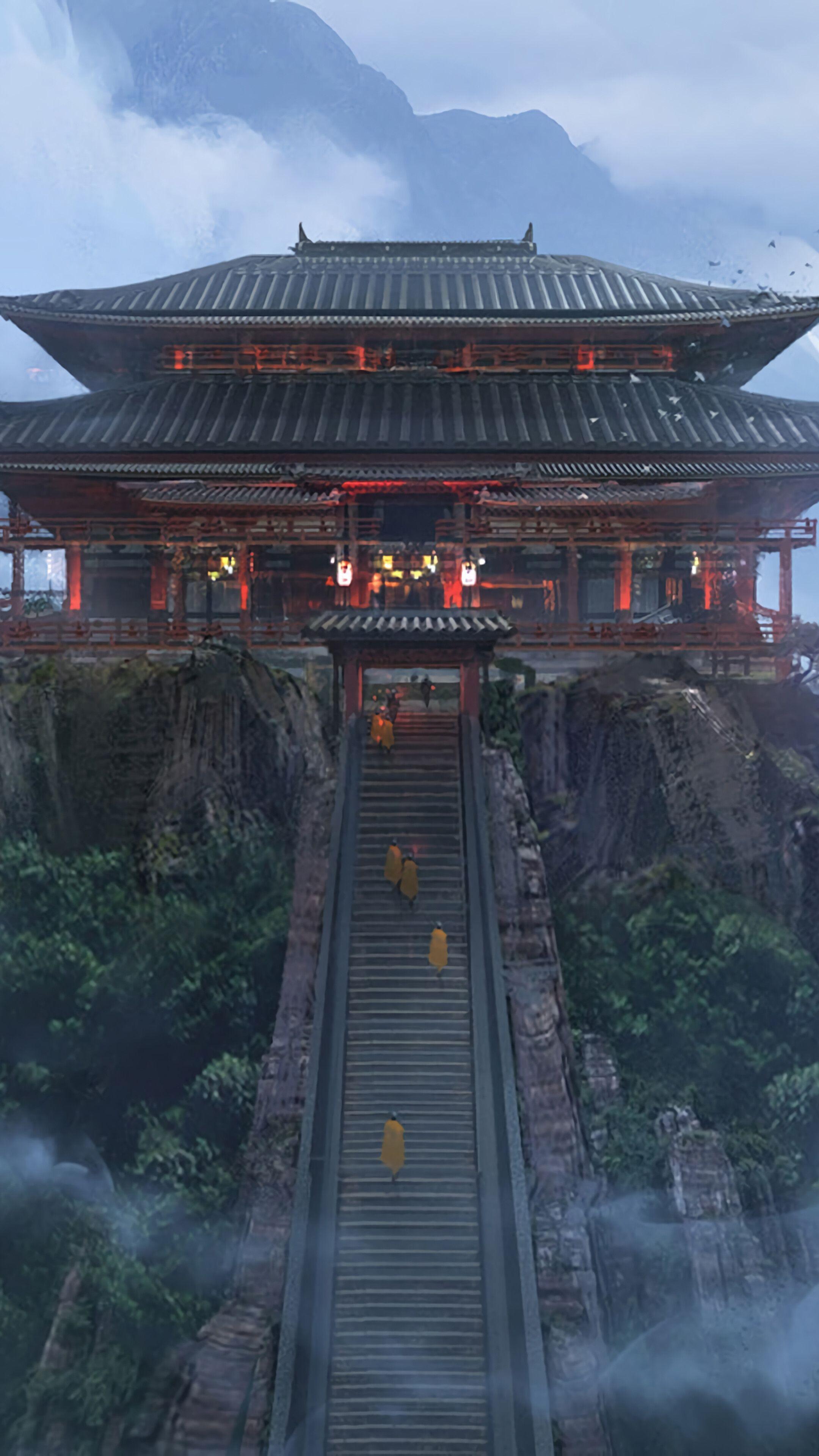 2160x3840 Japanese Shrine Wallpaper