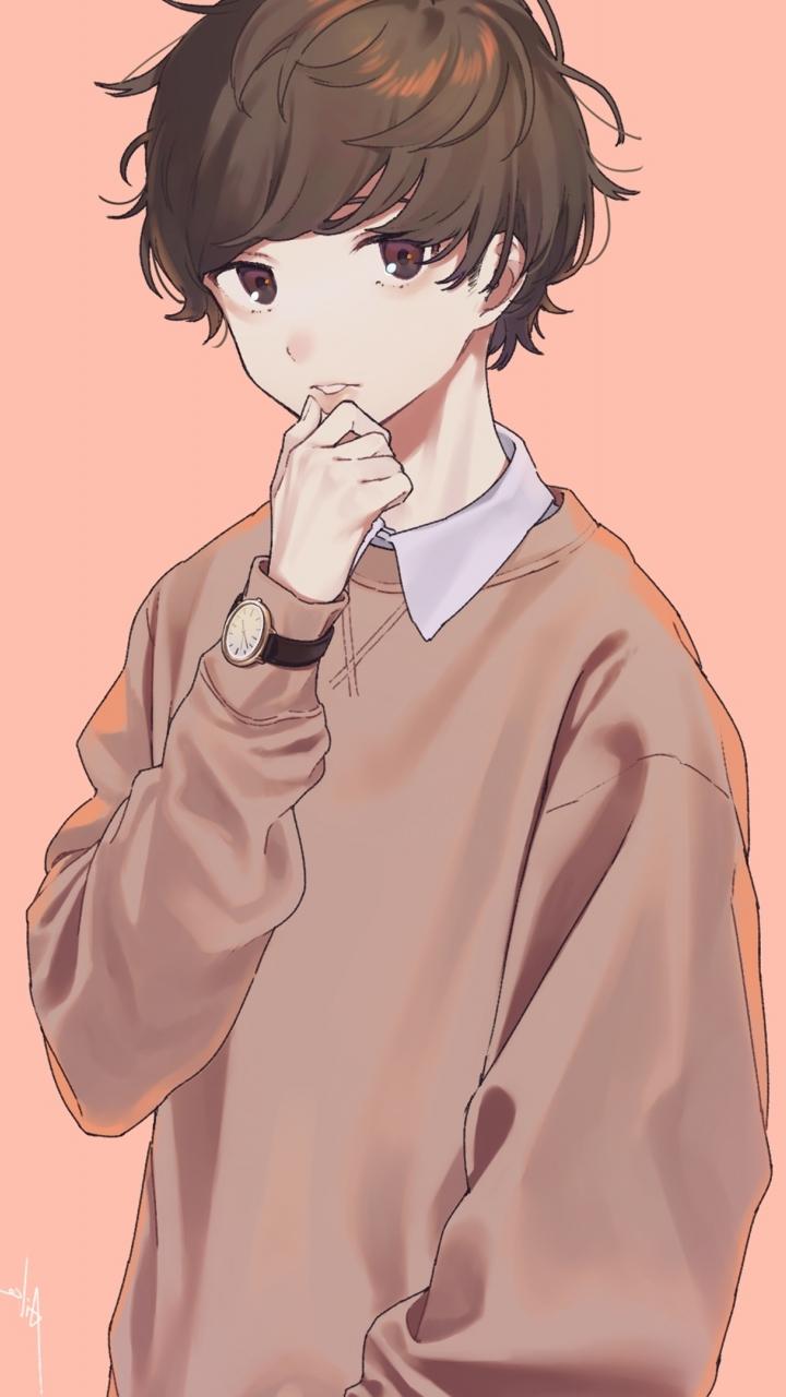 720x1280 Wallpaper Brown Hair, Cute, Pretty, Anime Boy:3840x2160