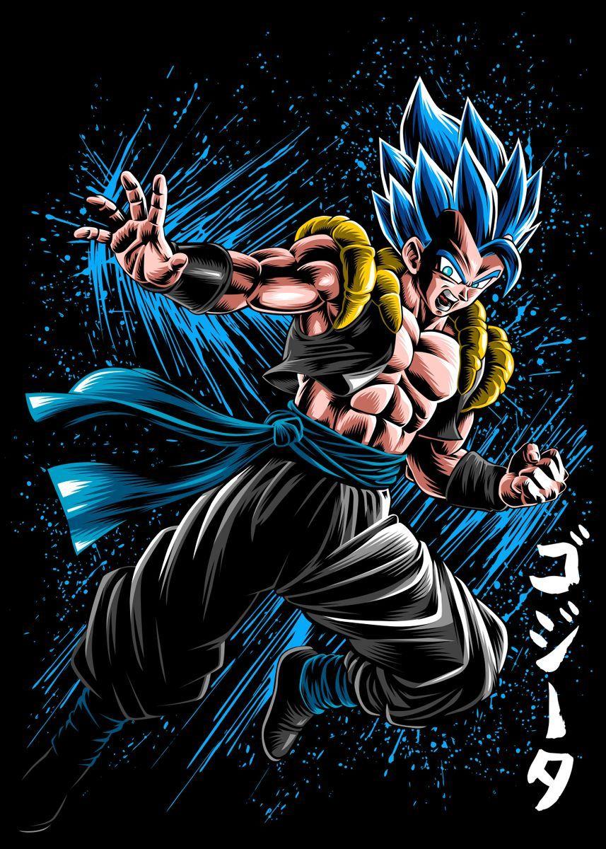 857x1200 fusion Ink attack' Poster Print by Alberto Perez. Displate. Dragon ball z iphone wallpaper, Dragon ball wallpaper iphone, Dragon ball super wallpaper