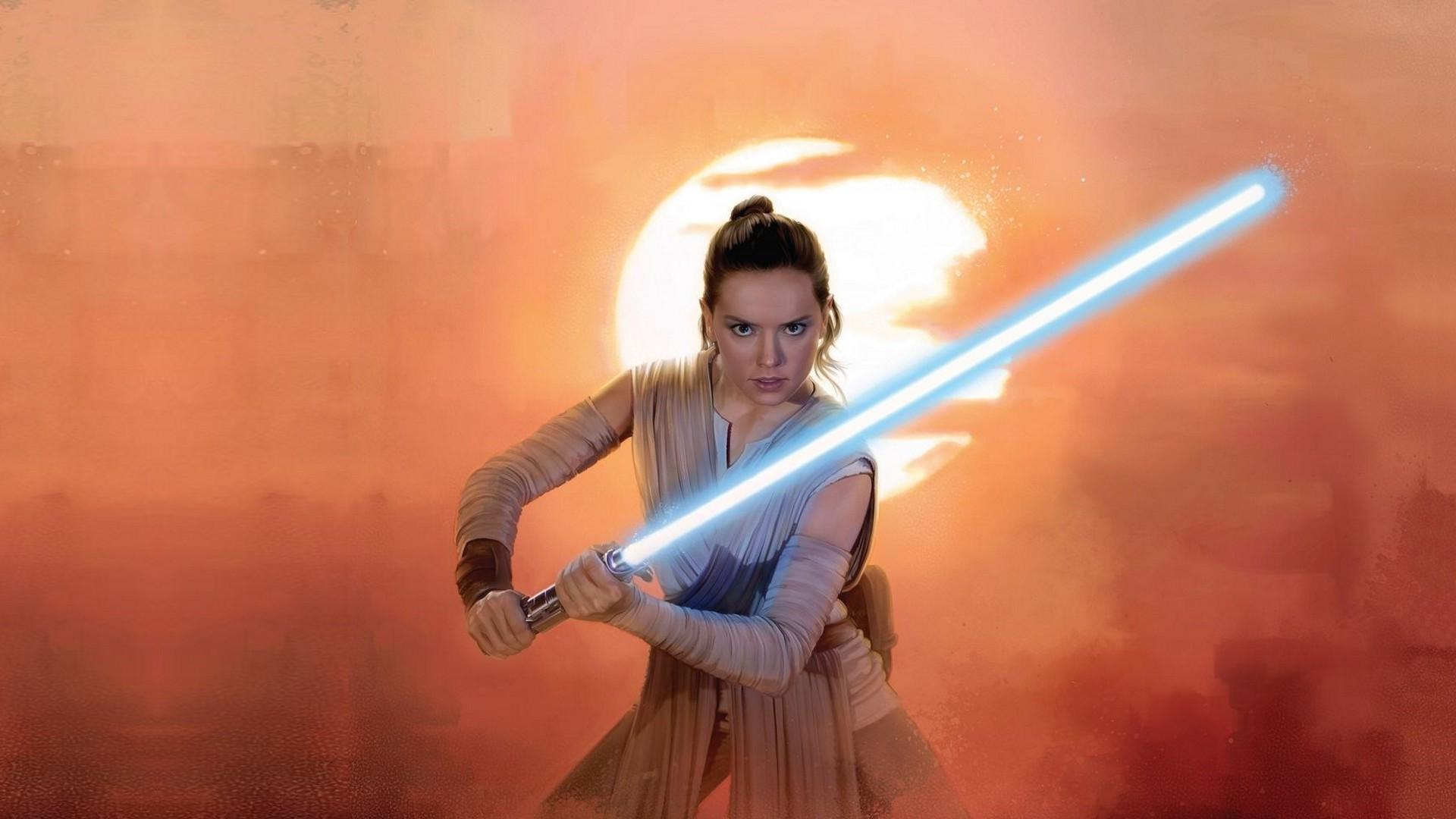 1920x1080 Dark Rey Lightsaber Wallpaper