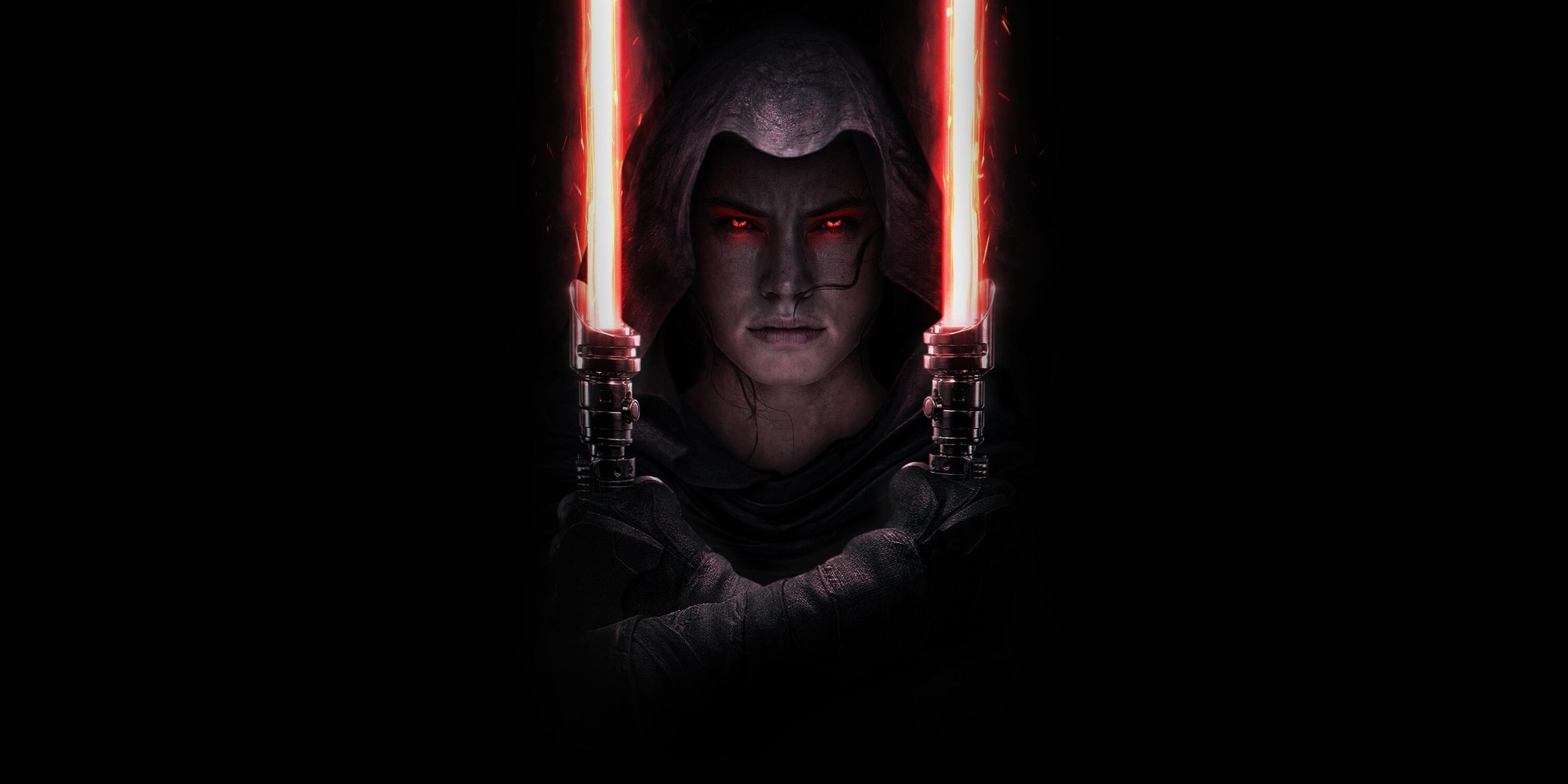 3000x1500 Dark Side Rey and Double Bladed Lightsaber Wallpaper, HD Movies 4K Wallpaper, Image, Photo and Background