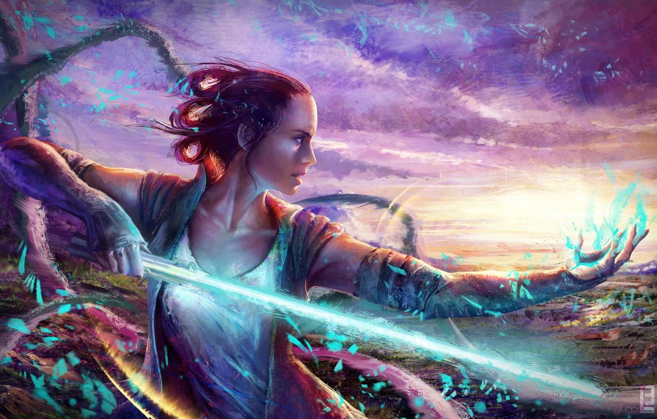 1332x850 Wallpaper Ray, Movie, Lightsaber, Star Wars Episode VII: The Force Awakens, Rey image for desktop, section фильмы