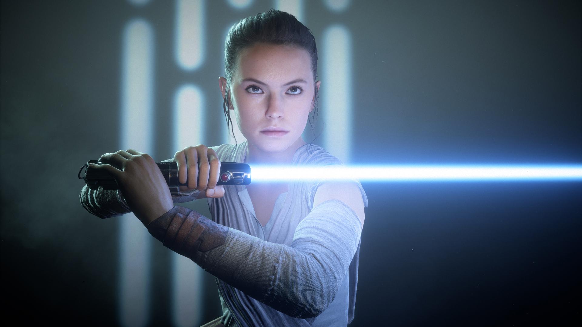1920x1080 Lightsaber Rey HD Star Wars Battlefront II Wallpaper