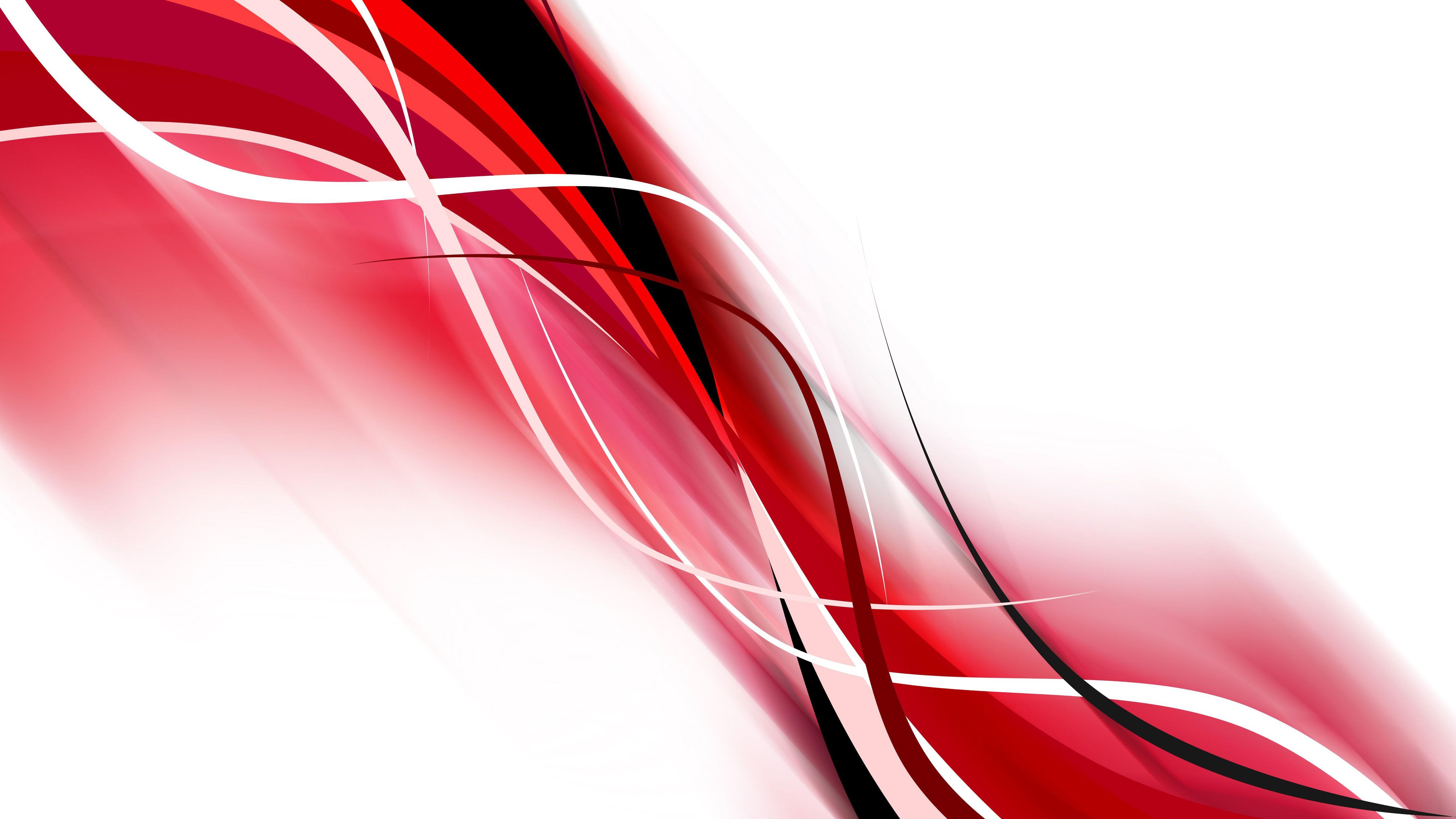 5120x2880 Waves Of Red White And Black 4K 5K HD Red Aesthetic Wallpaper