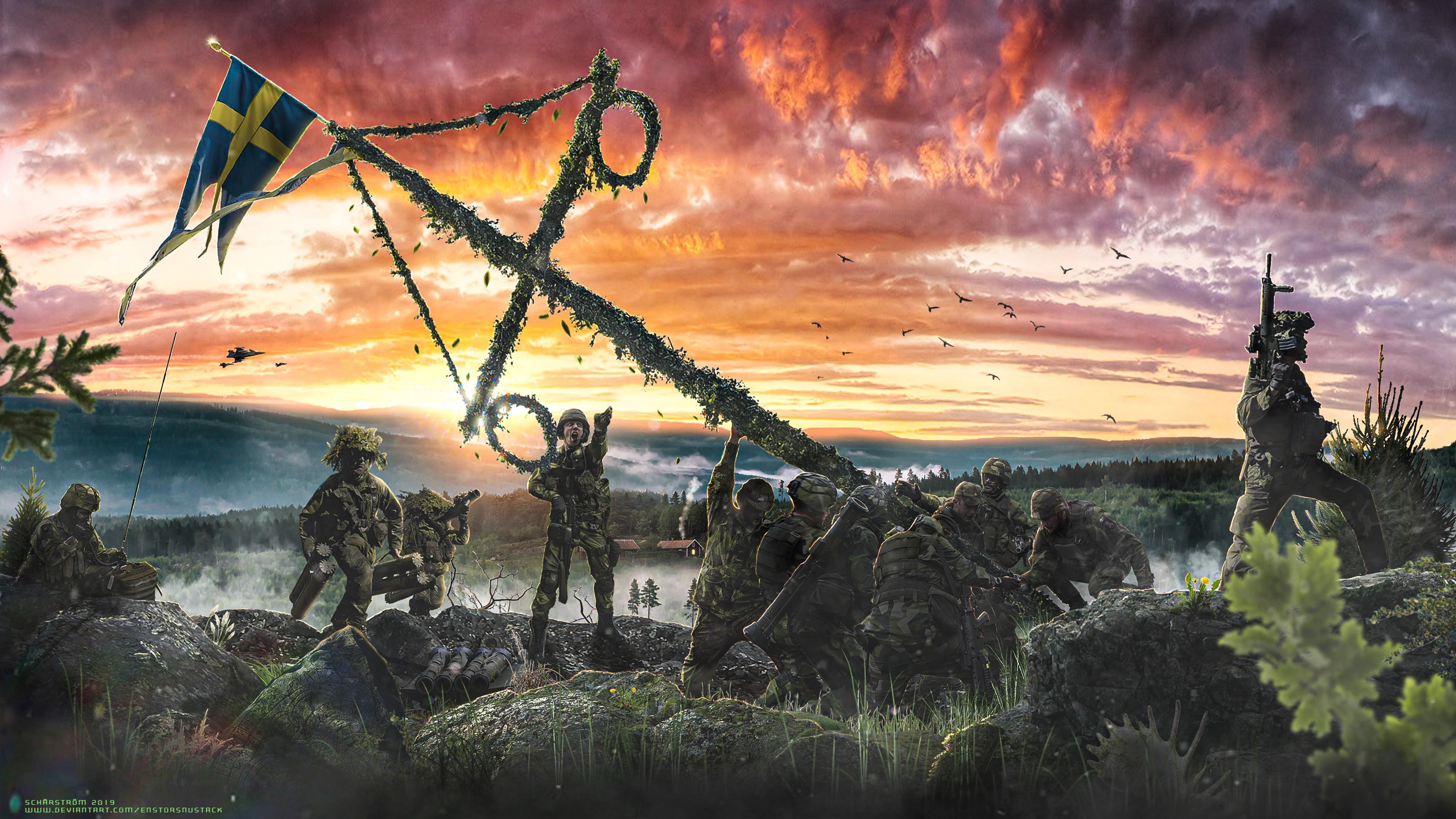 3840x2160 RASE THE MIDSOMMARSTÅNG! I made a Swedish version of Raising the Flag on Iwo Jima Happy Midsummer!. Picture, HD wallpaper, Wallpaper