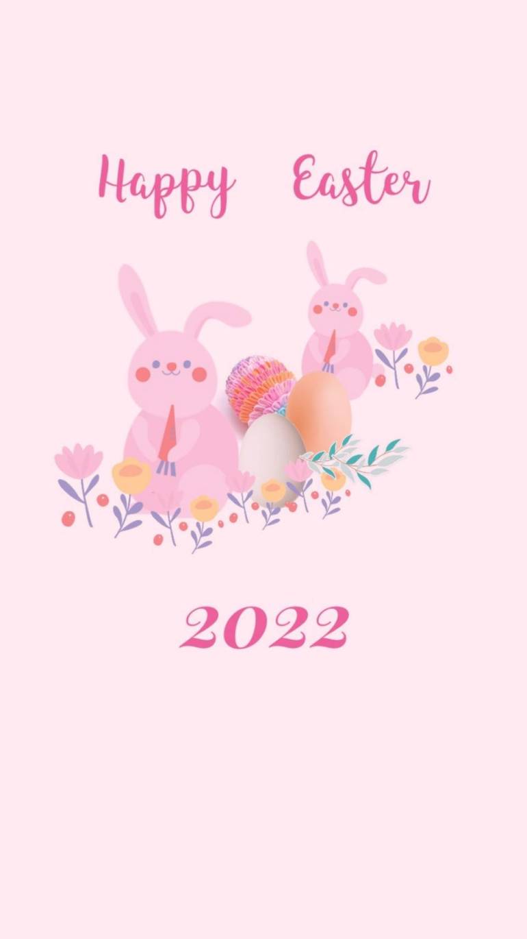 770x1370 Happy Easter 2022 Wallpaper Aesthetic For Phone Or Computer Wallpaper