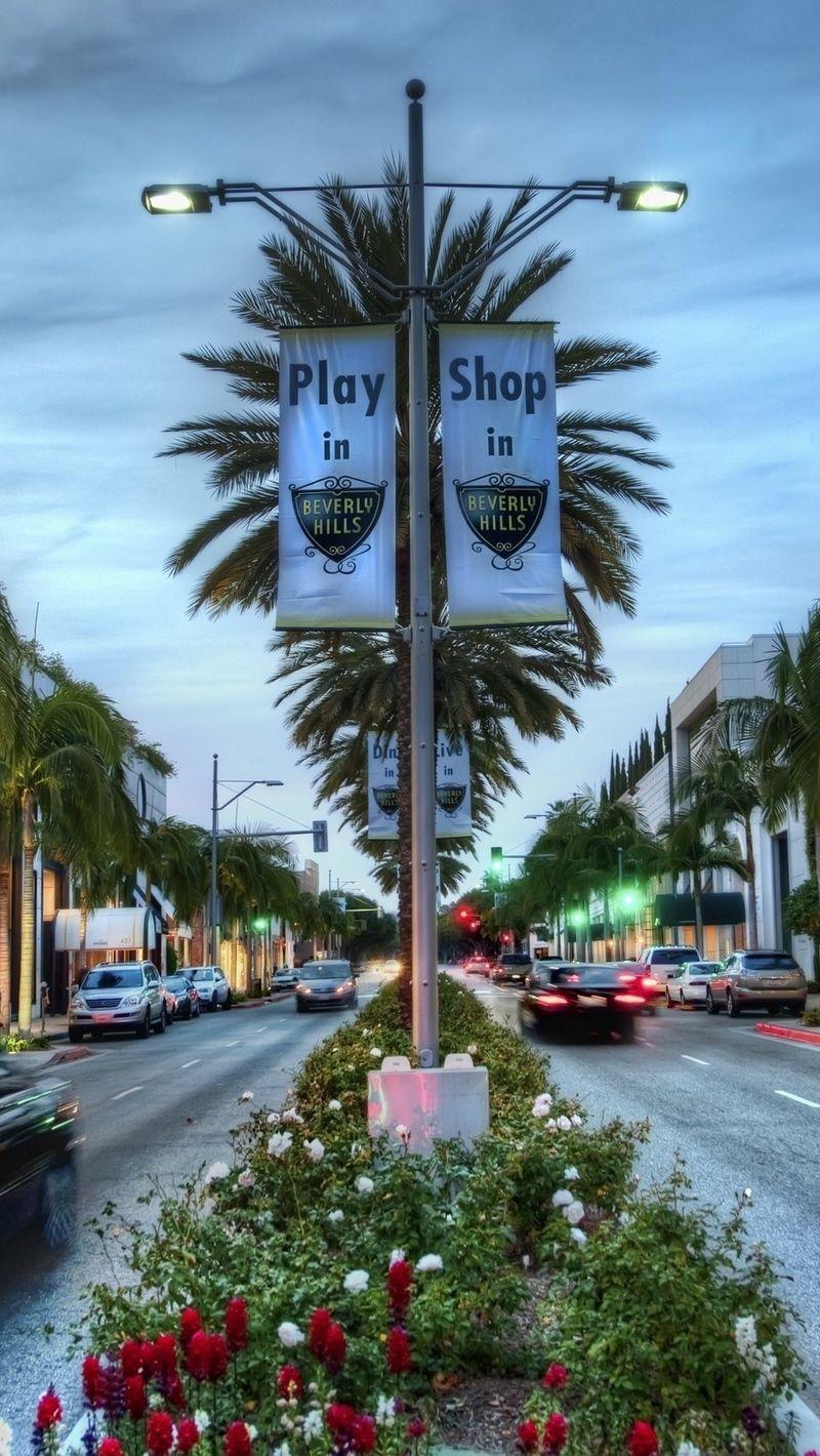 800x1420 Download wallpaper 800x1420 road, usa, los angeles, hollywood, shop