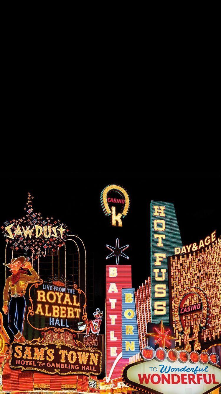 750x1333 Killers albums as the Vegas skyline. Band wallpaper, iPhone background, Phone background