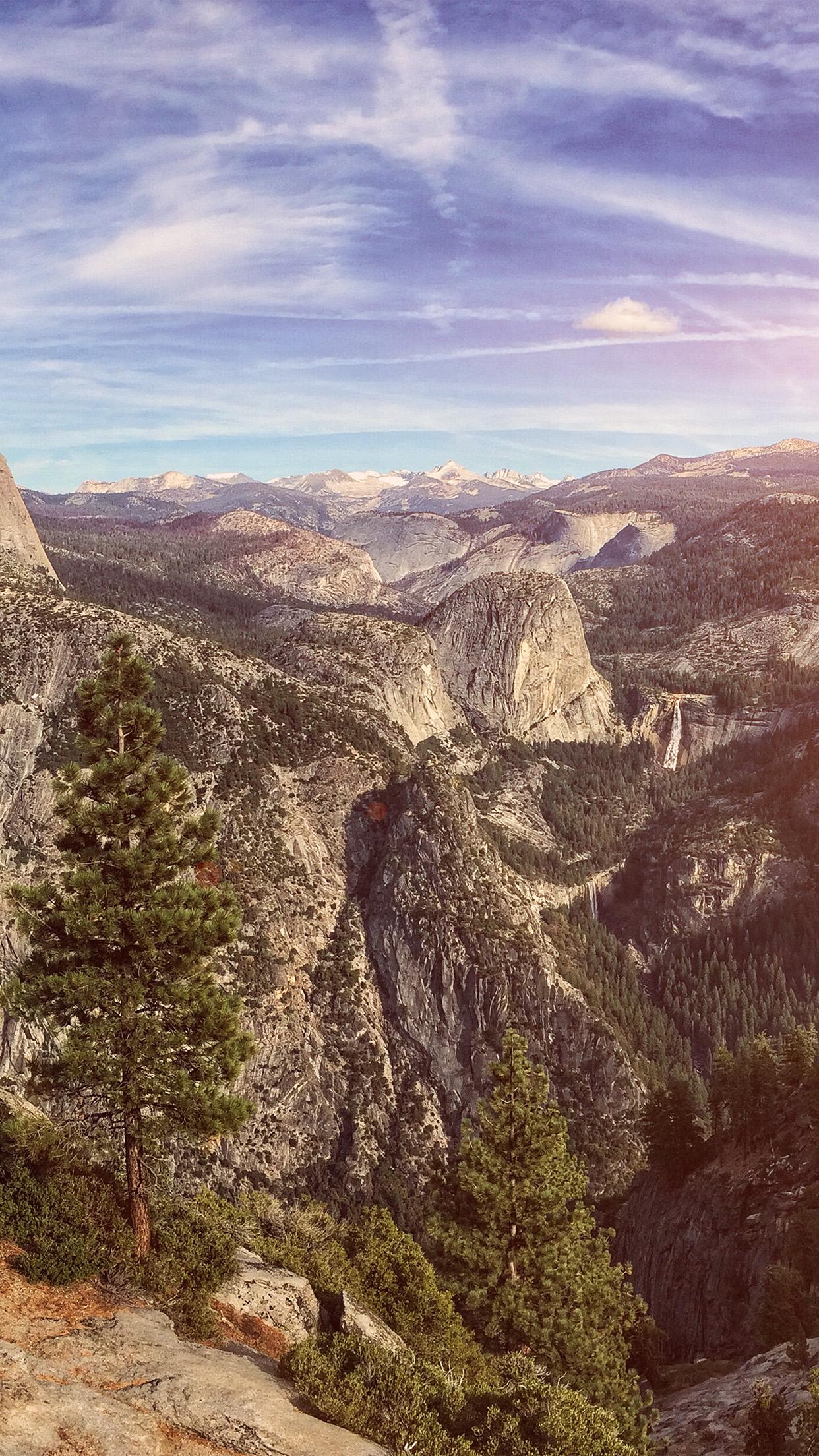 1242x2208 iPhone X wallpaper. summer mountain yosemite nature cloud sky flare