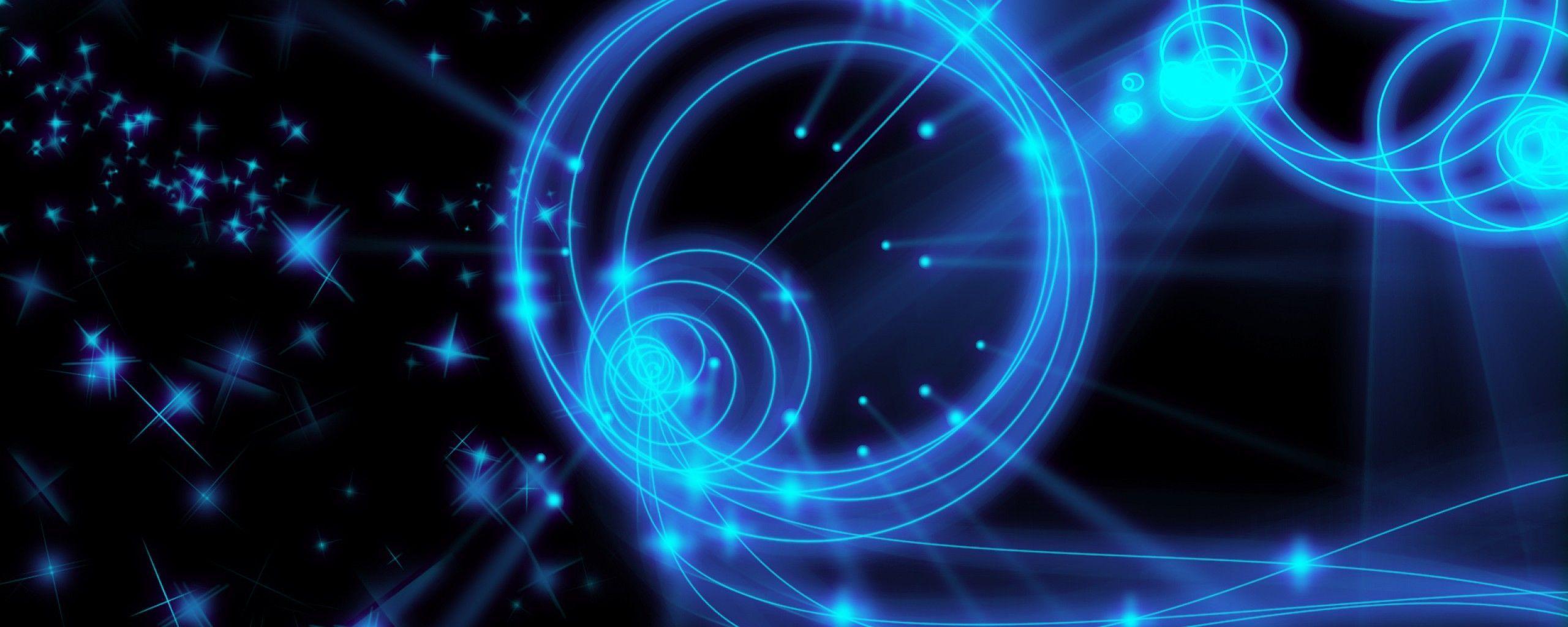 2560x1024 Blue Neon Wallpaper