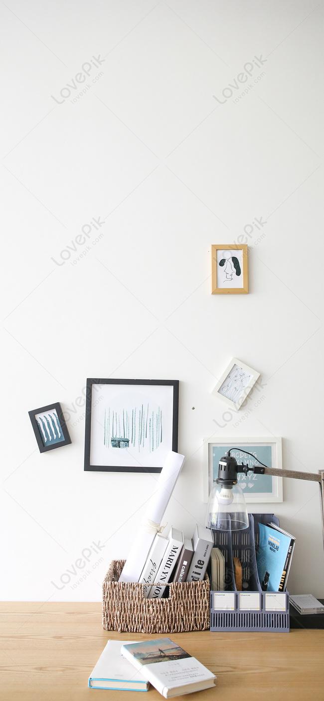 650x1407 Writing Desk Mobile Phone Wallpaper Image Free Download