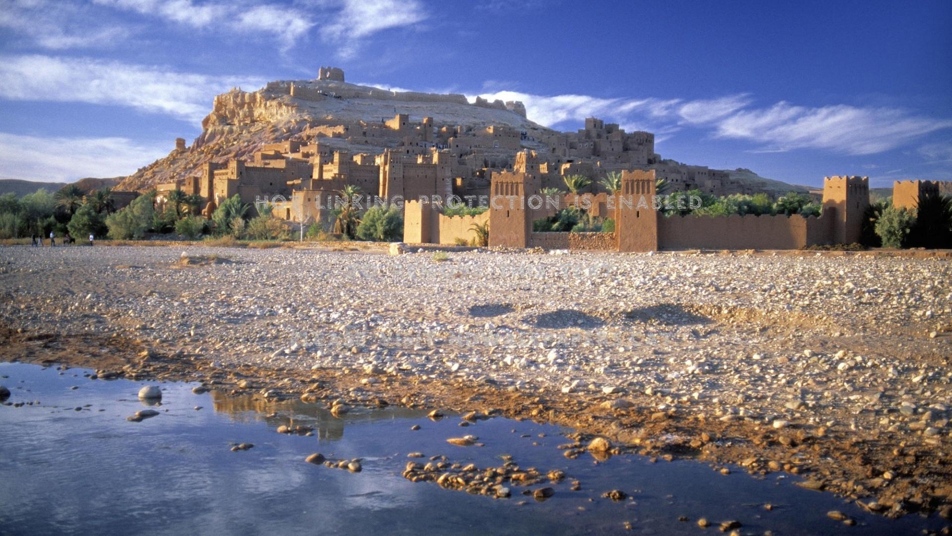 1920x1080 city on the river in morocco rocky shore