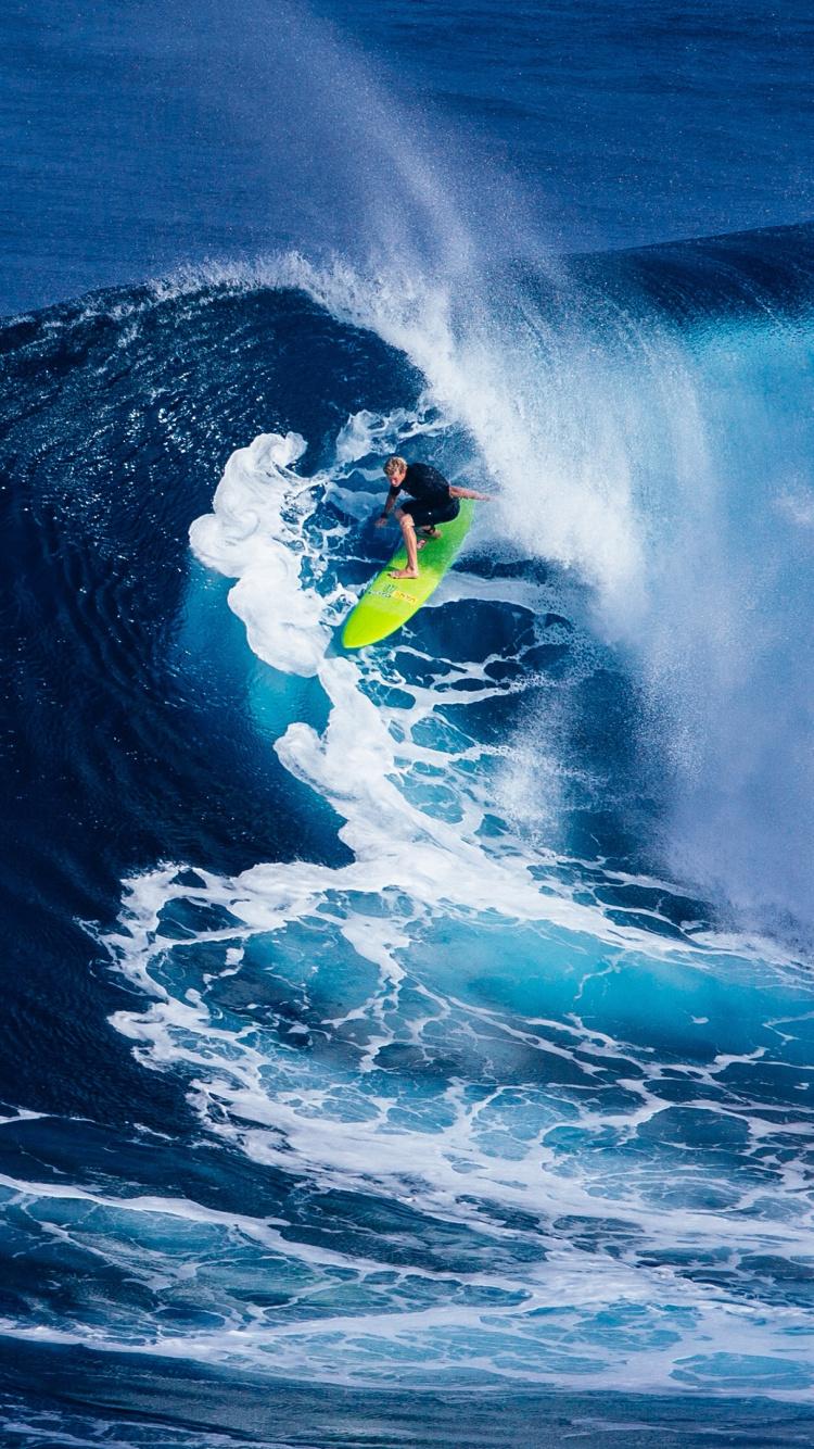 750x1334 Download Tide, sea waves, surfer wallpaper, 750x iphone iPhone 8