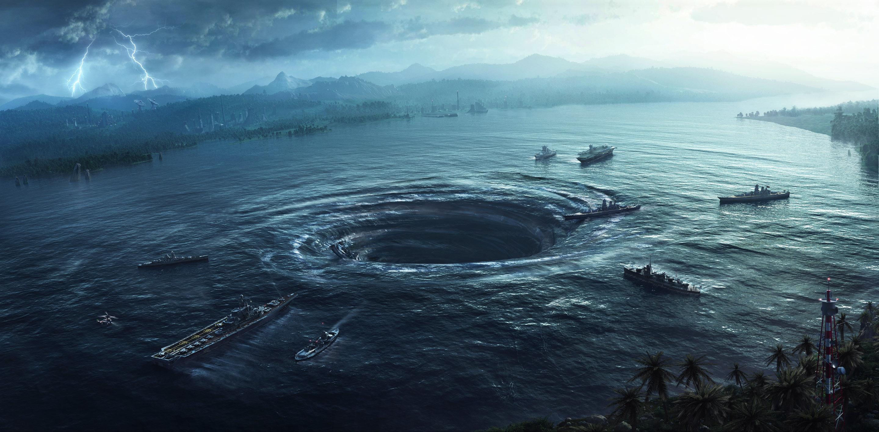 2880x1416 Waterspout HD Wallpaper