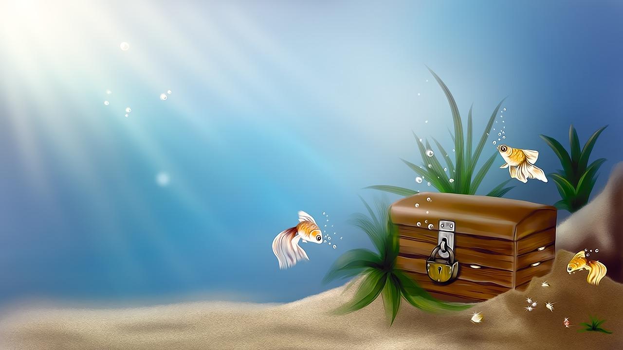 1280x720 Chest Treasure Sea