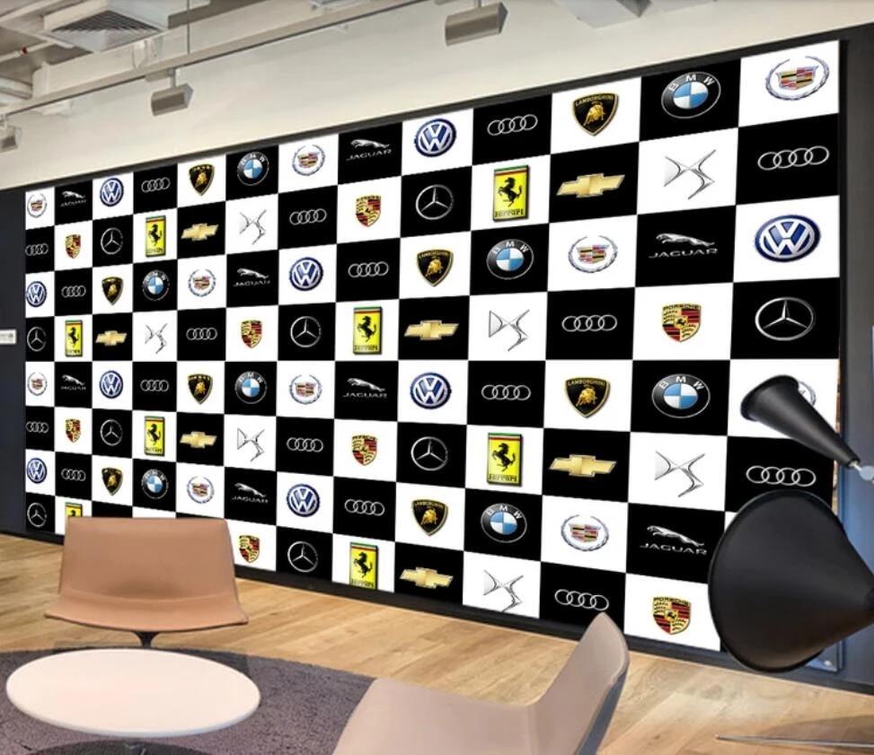 973x841 European and American 3D luxury car brand automobile industry murals background wall decoration wallpaper murals. Fabric & Textile Wallcoverings