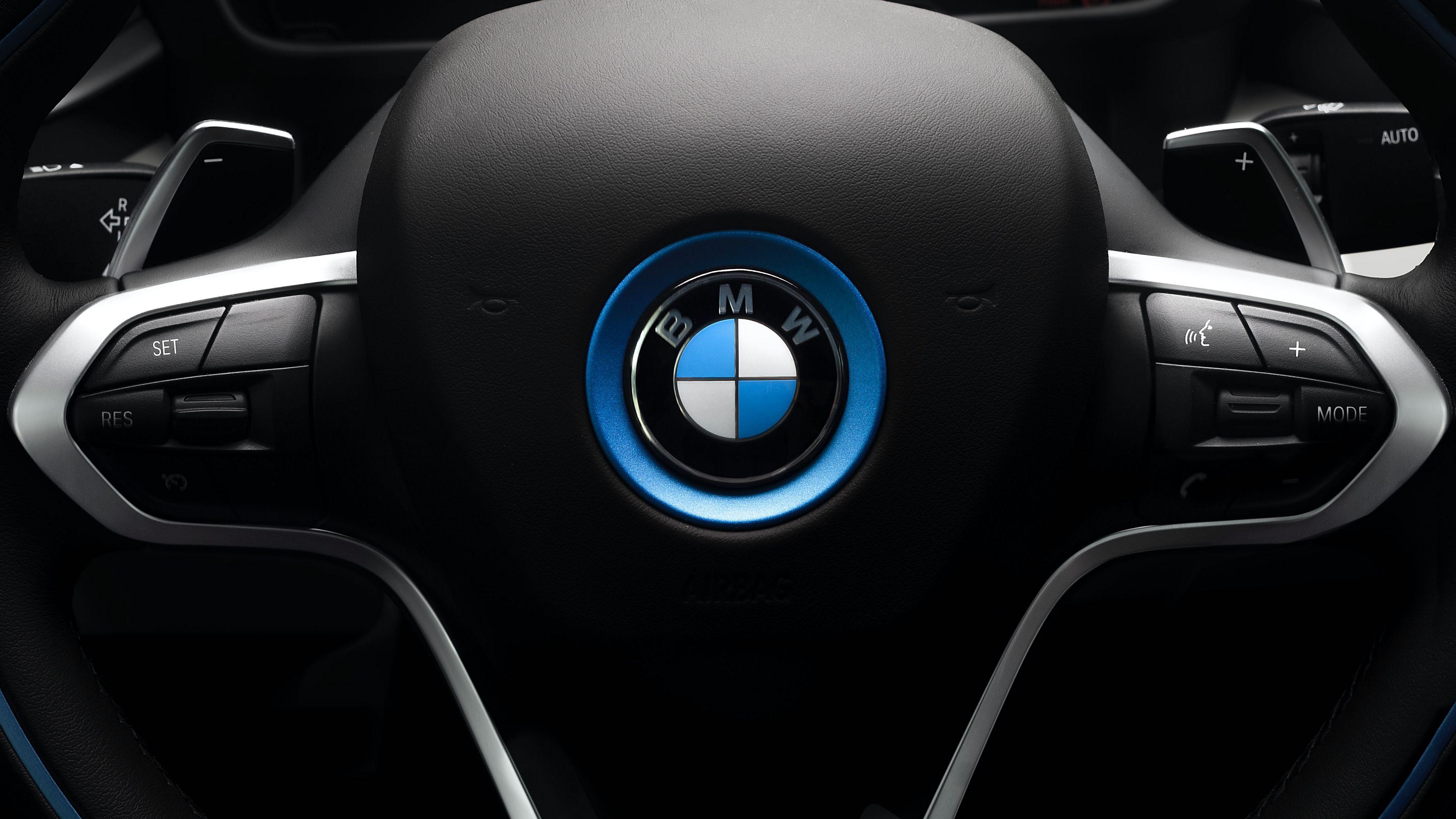 3840x2160 Download wallpaper 3840x2160 bmw, car, steering wheel, black, brand 4k uhd 16:9 HD background