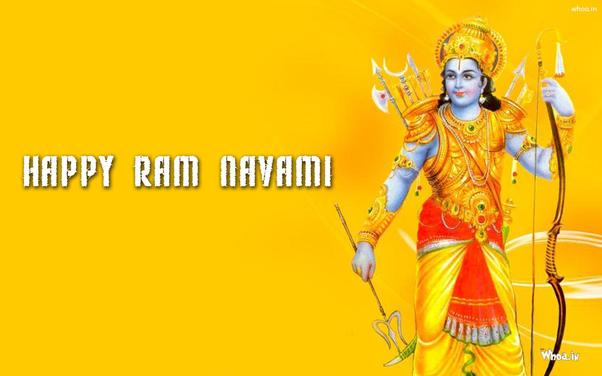 1920x1200 Ram Navmi Greetings Yellow Background