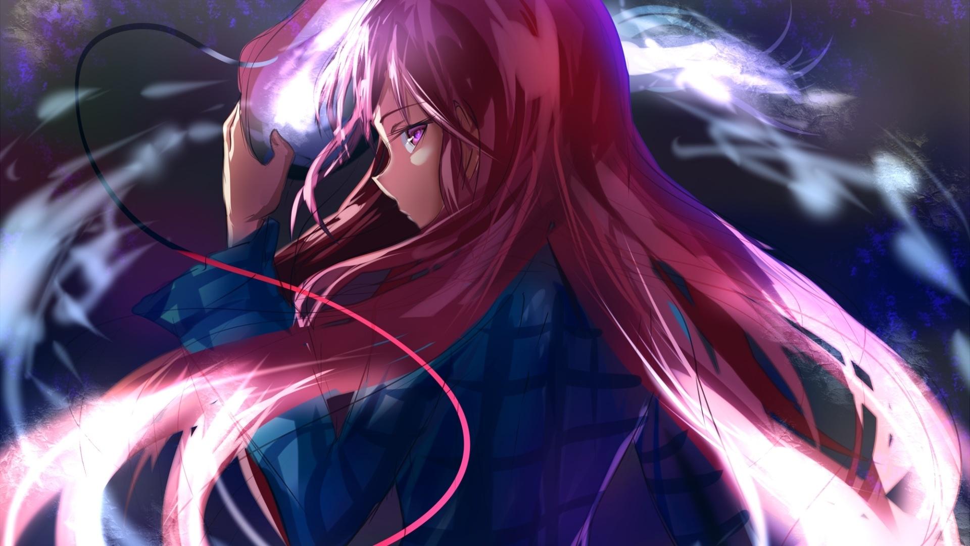 1920x1080 Red Hair Anime Girl PC Wallpaper