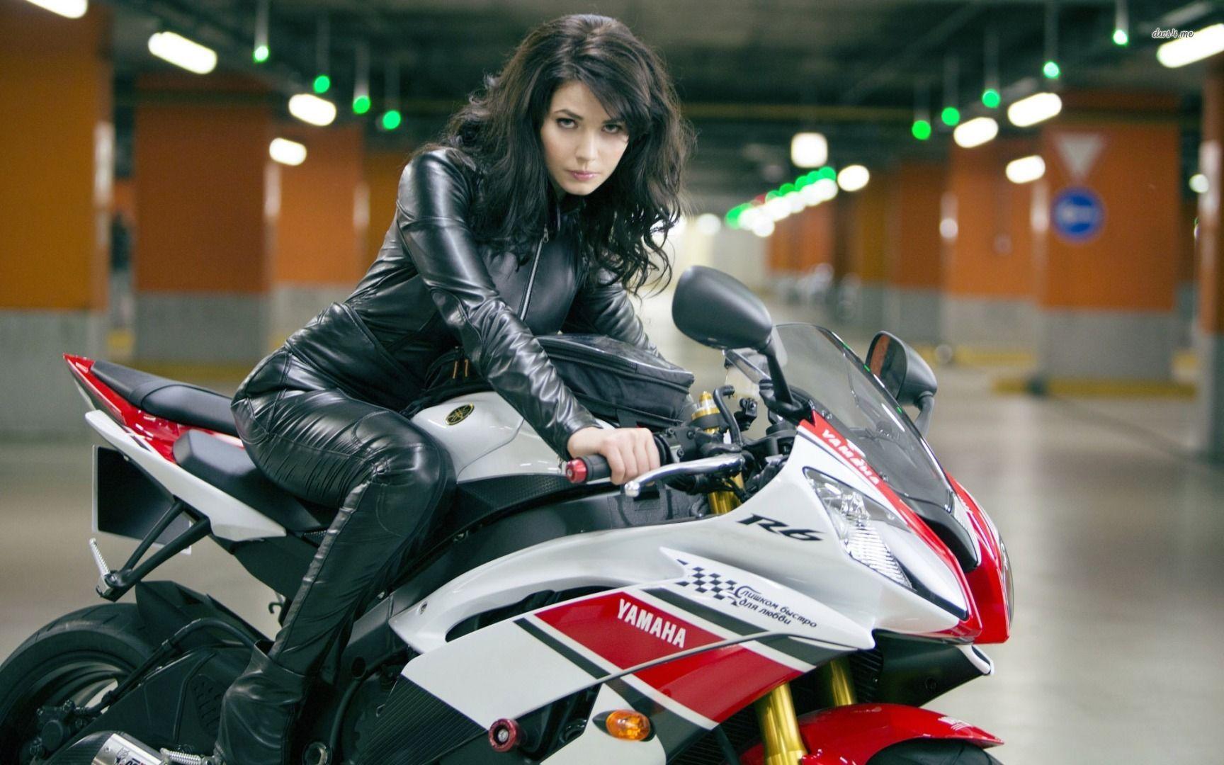 1728x1080 Motorcycle Girl Wallpaper