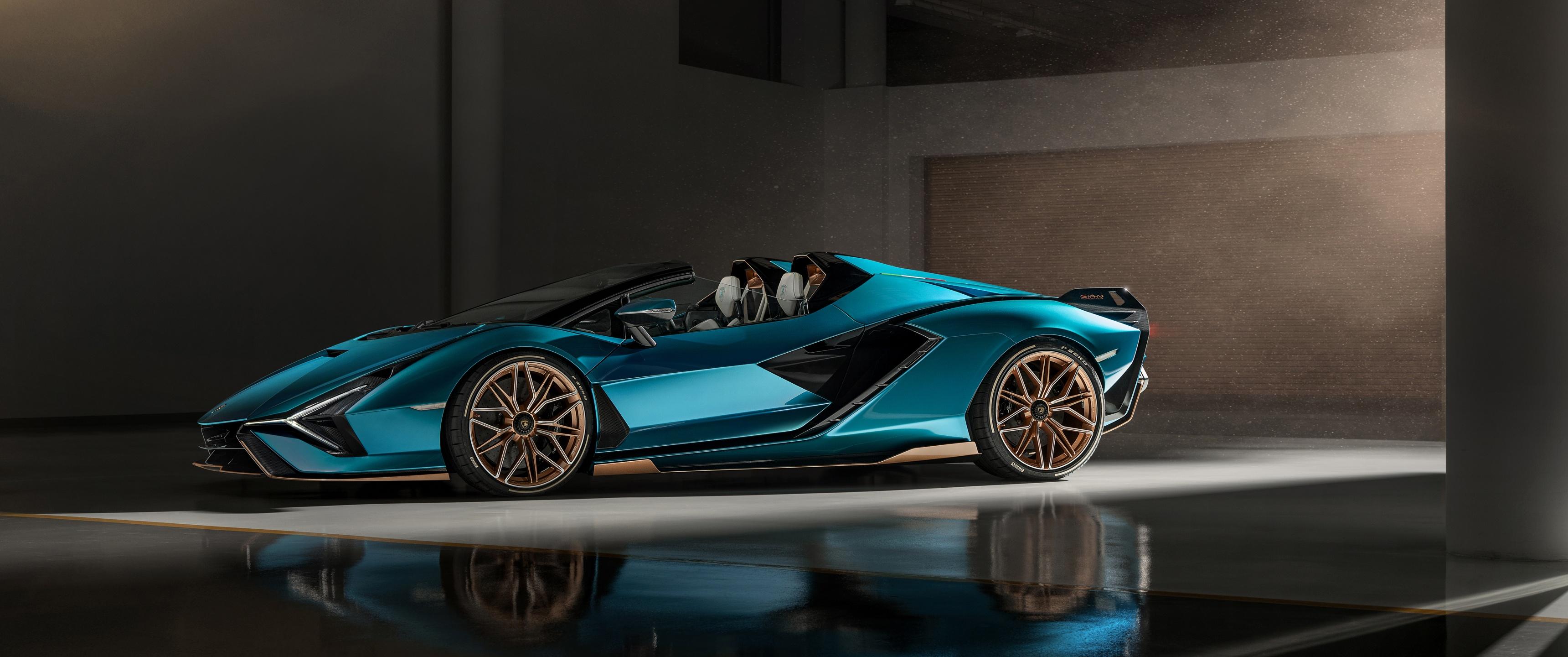 3440x1440 Lamborghini Sián Roadster Wallpaper 4K, 5K, Cars
