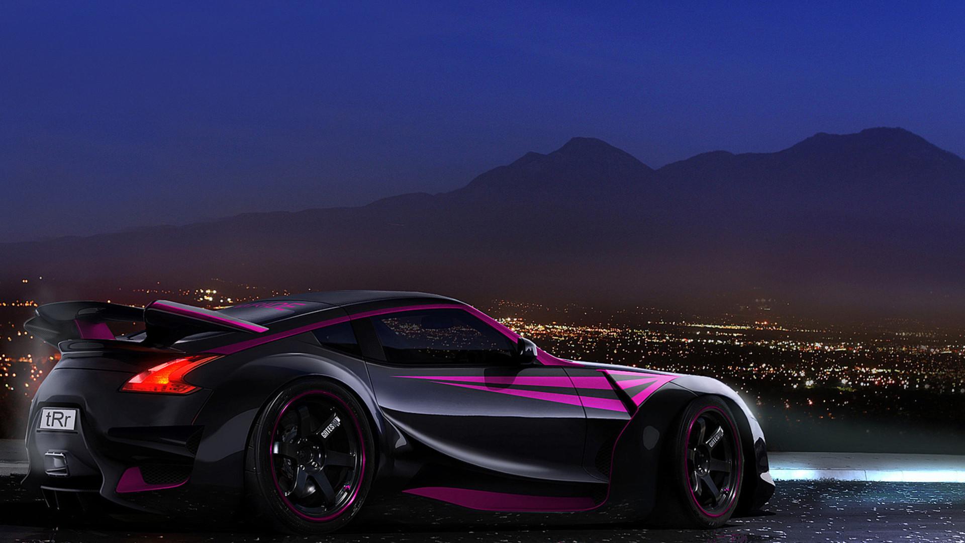 1920x1080 Nissan Z blue Z chrome wheels, tuning Nissan. Cars Wallpaper. Nissan z Chrome wheels and Nissan