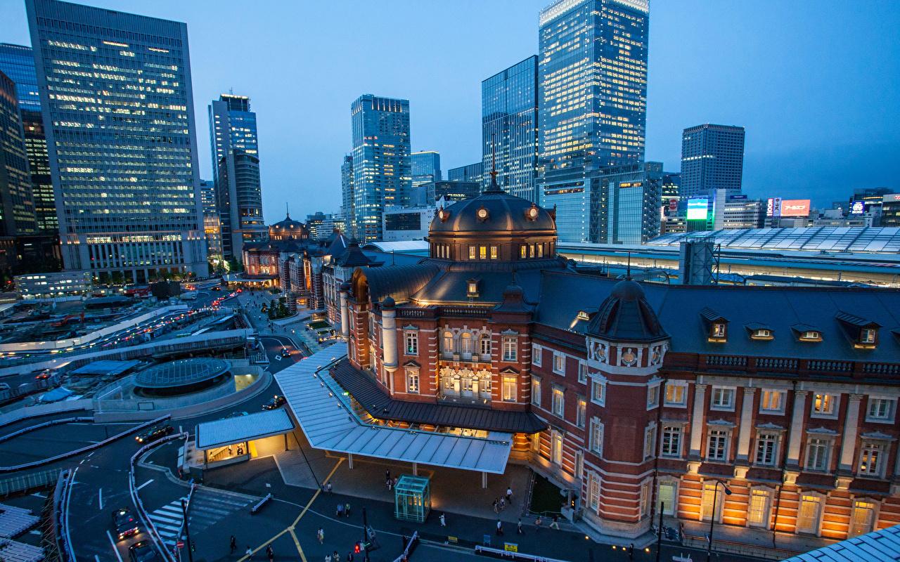 1280x800 Photo Tokyo Japan Street Evening Houses Cities
