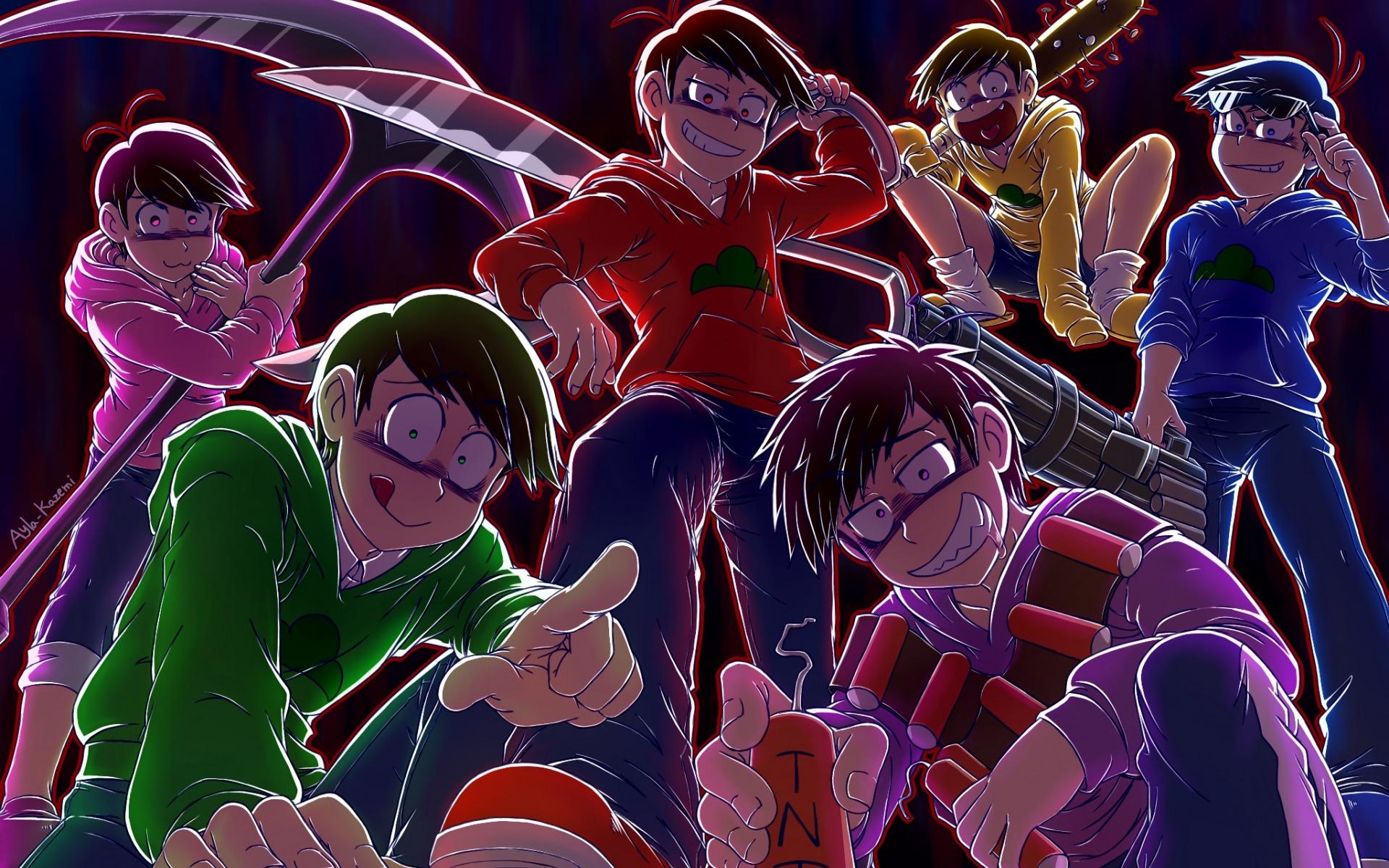 1920x1200 Download Wallpaper Osomatsu San, Family, Brothers, Japanese Manga, Anime Characters, Choromatsu Matsuno, Ichimatsu, Juushimatsu, Karamatsu Matsuno, Osomatsu, Todomatsu For Desktop With Resolution 1920x1200. High Quality HD Picture Wallpaper