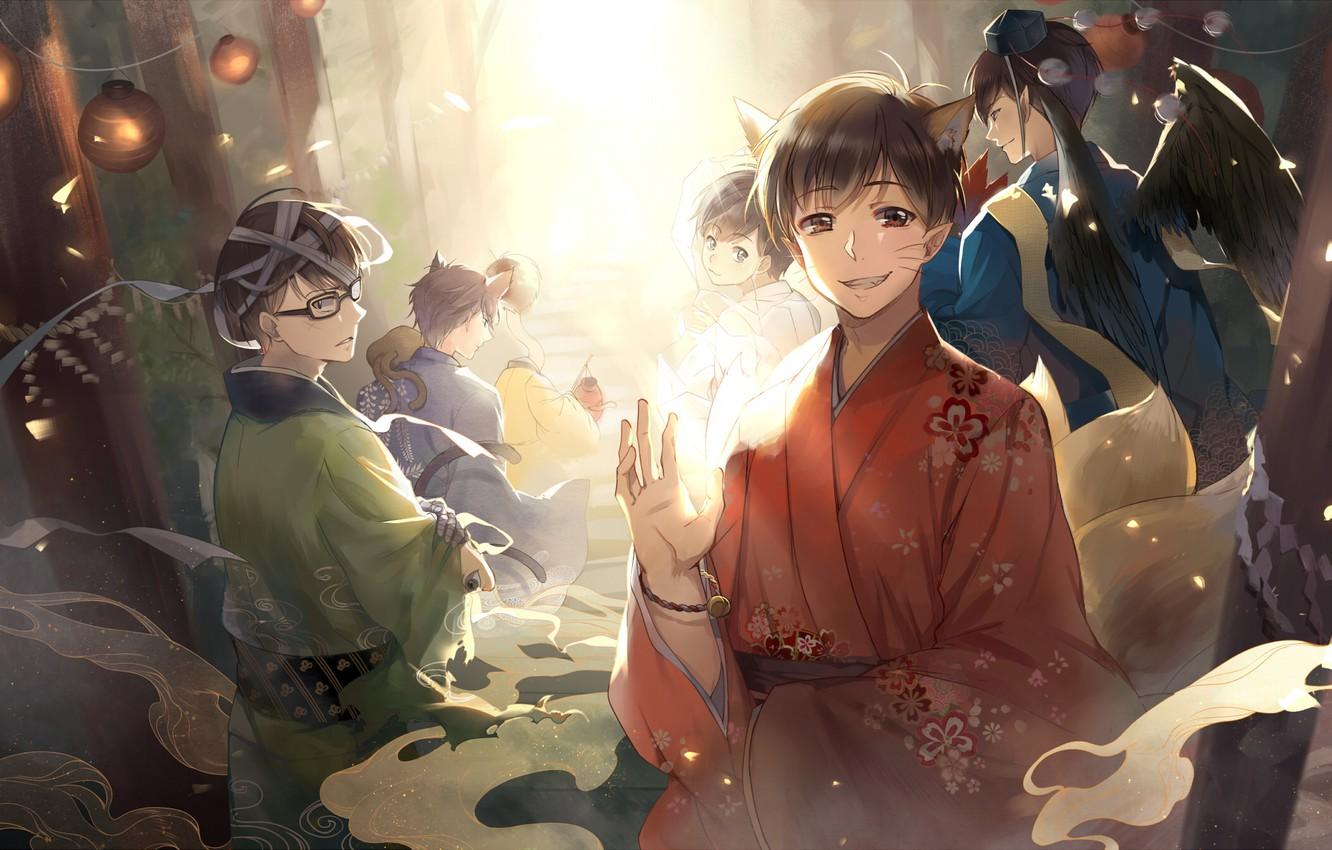 1332x850 Wallpaper Anime, Art, Guys, Brothers, Osomatsu San Image For Desktop, Section прочее