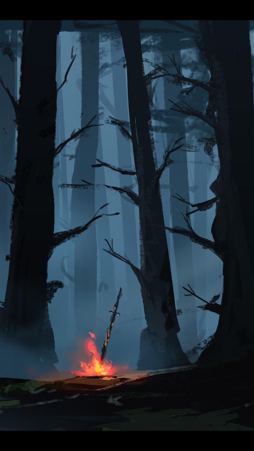 1080x1920 Dark Souls Bonfire Wallpaper