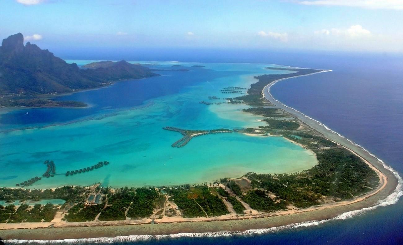 1300x793 nature, Landscape, Aerial View, Island, Tropical, Beach, Sea, Bora Bora, French Polynesia Wallpaper HD / Desktop and Mobile Background