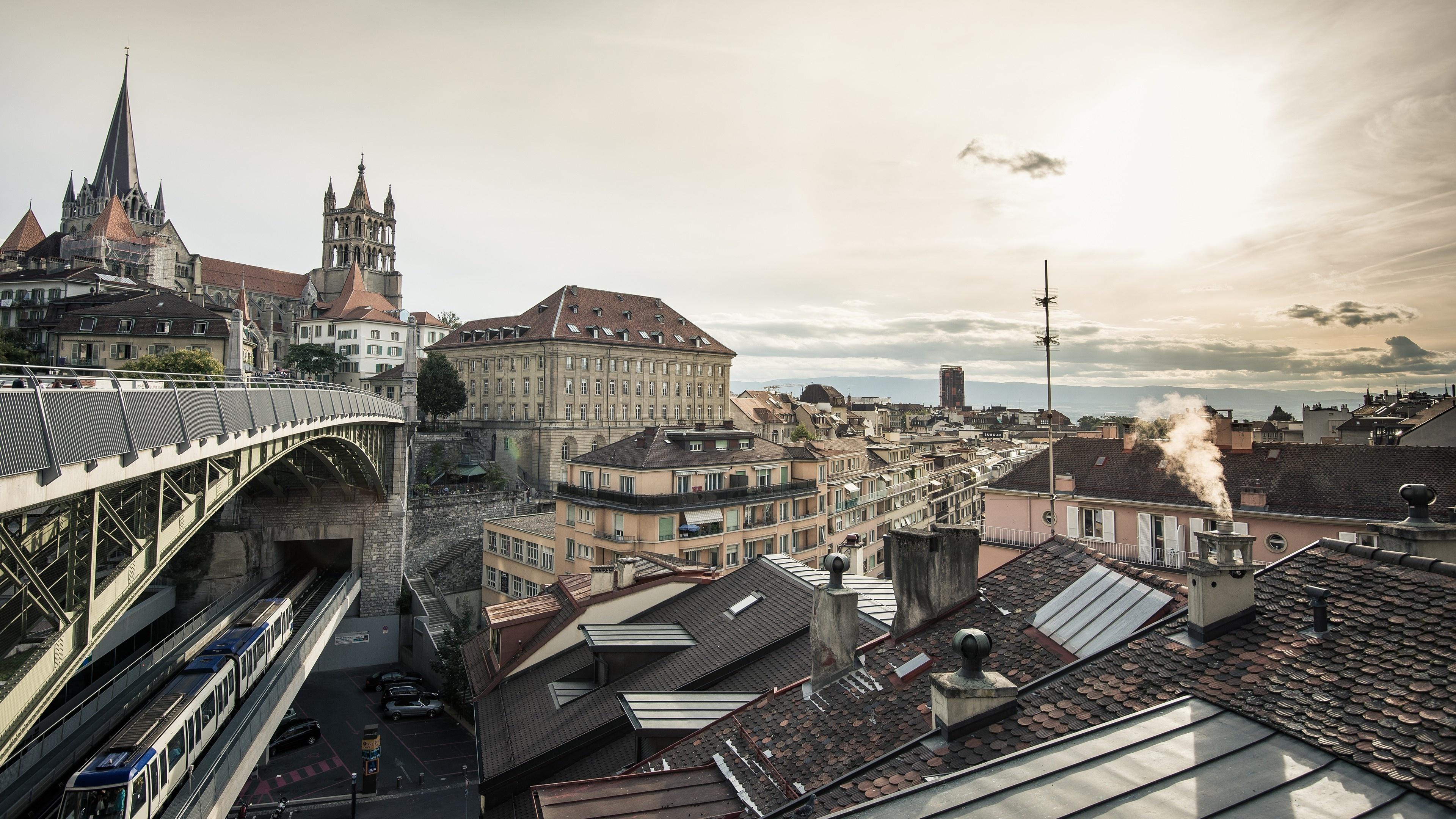3840x2160 Wallpaper Switzerland, Lausanne, Buildings, Architecture:3840x2160