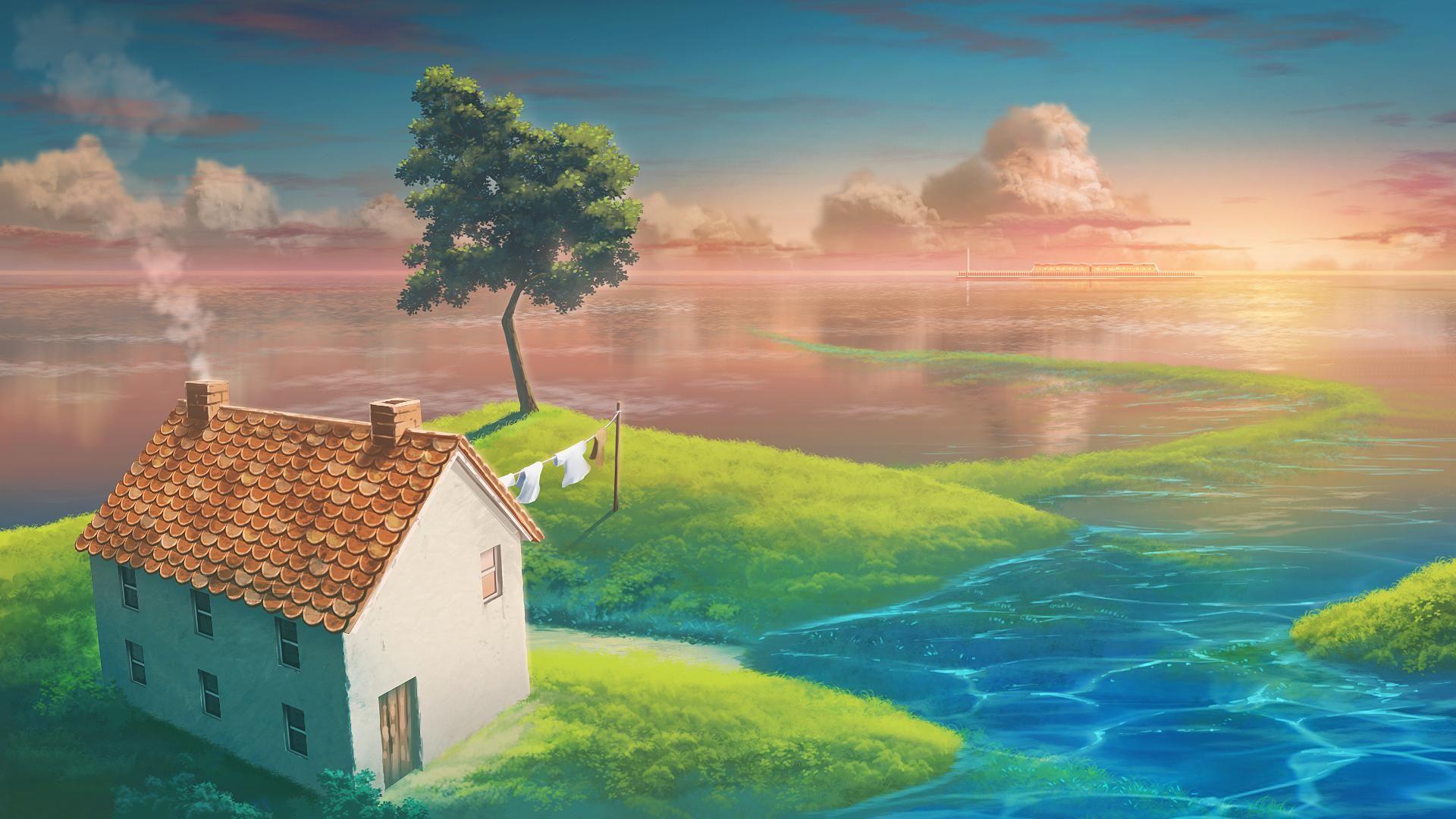 1920x1080 Spirited Away (by monorisu) [1920x1080]. Spirited away, Landscape, Spirited away wallpaper