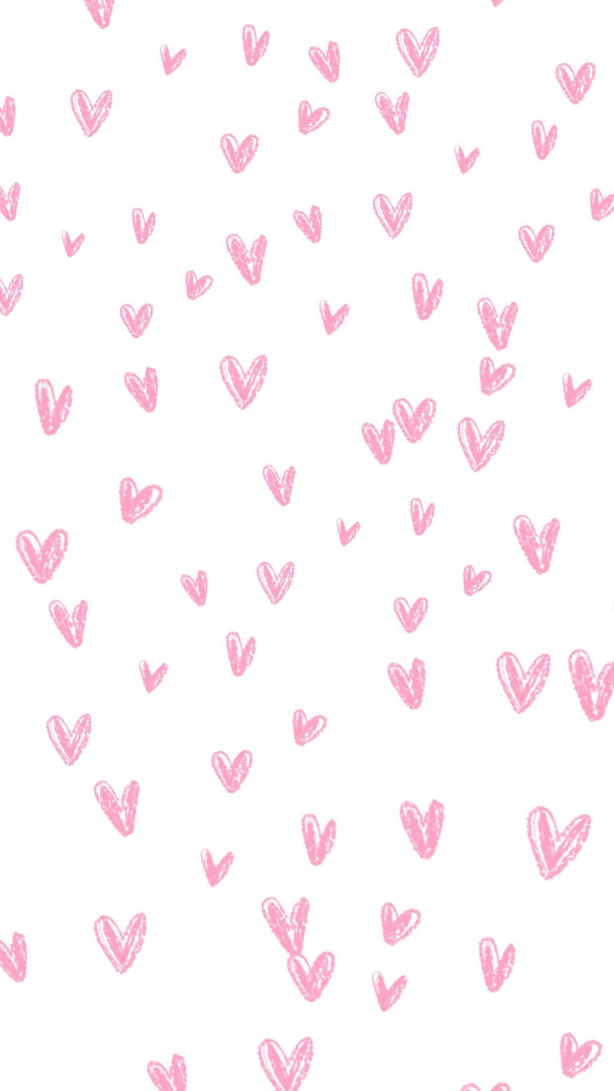 1242x2208 Cute Pink Heart Wallpaper