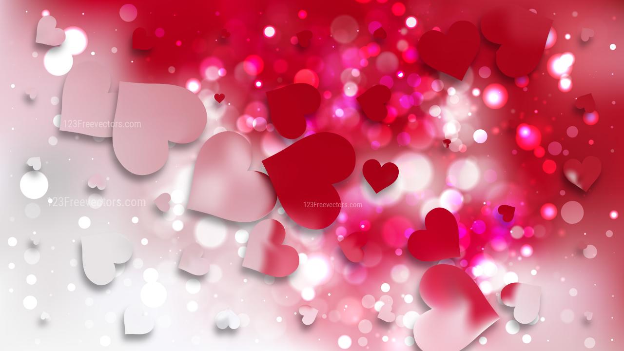 1280x720 Red and White Heart Wallpaper Background Illustration