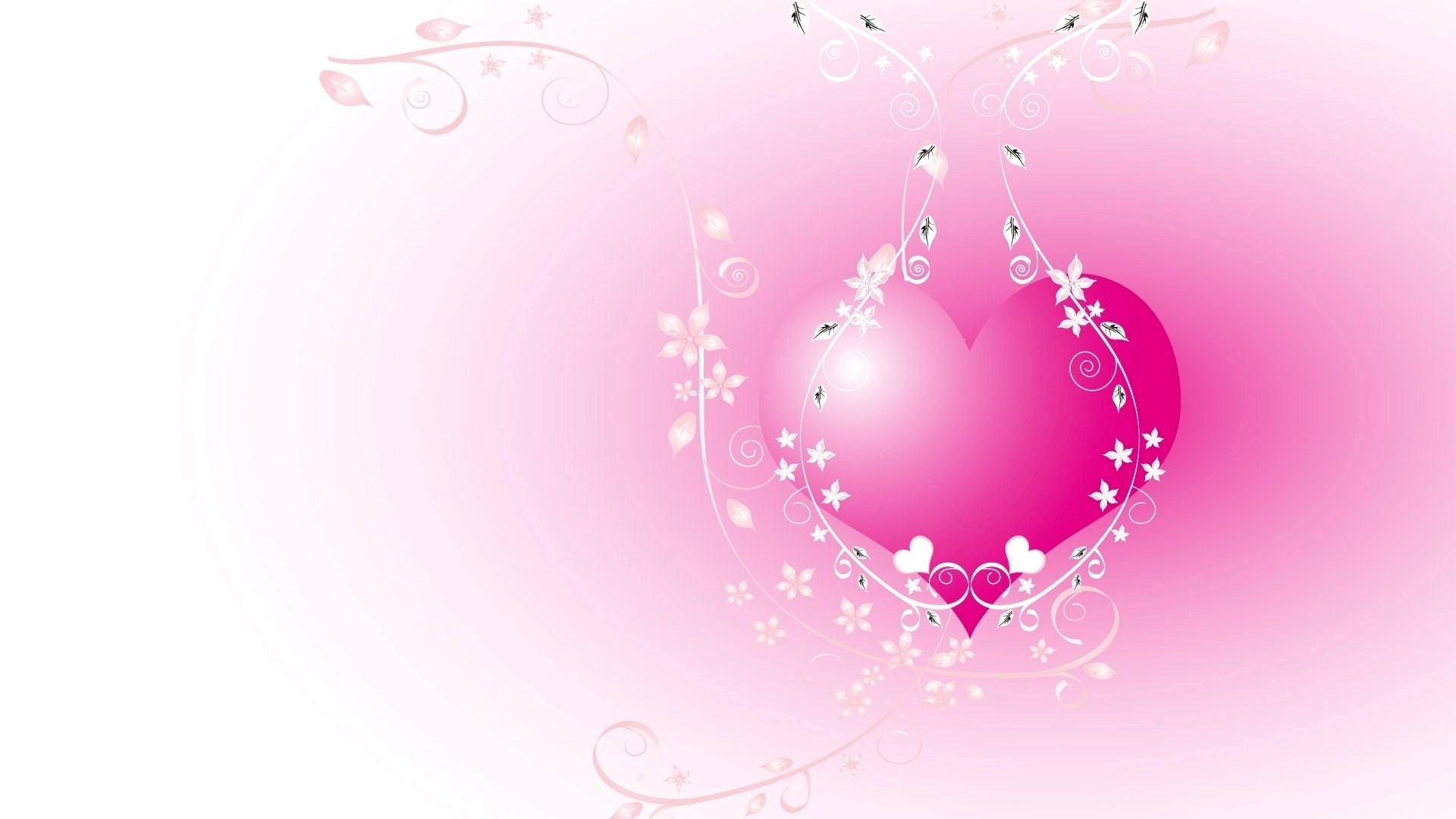 1920x1080 Pink Heart With White Vector Design Pink Background For iPad Pro 9.7
