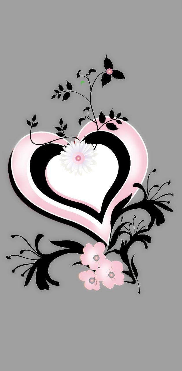 630x1280 Pink heart wallpaper