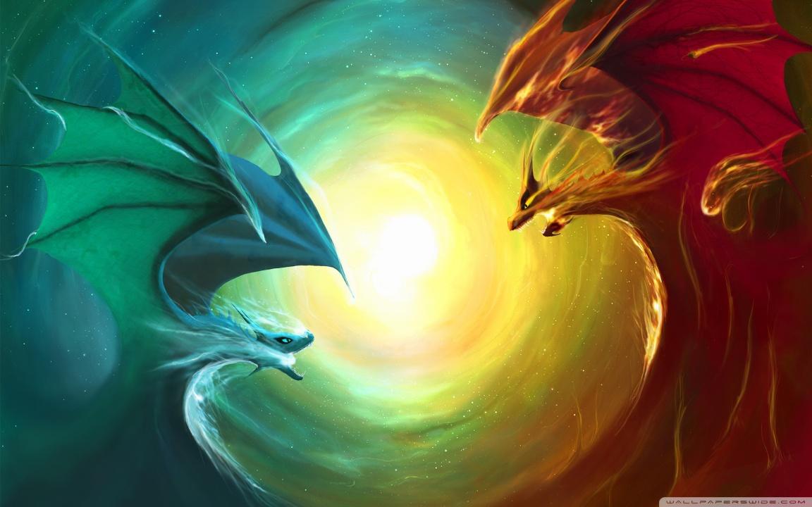 1152x720 Fire Dragon Vs Water Dragon Ultra HD Desktop Background Wallpaper for 4K UHD TV : Widescreen & UltraWide Desktop & Laptop : Tablet