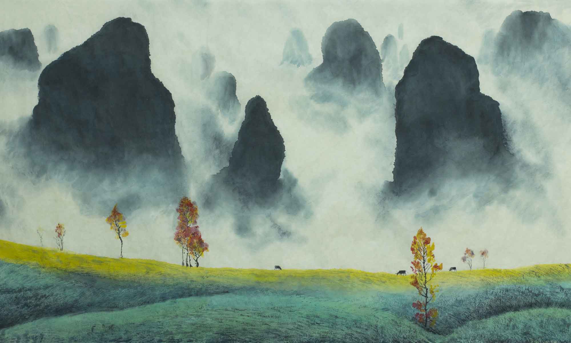 2000x1200 Chinese Mountain Landscape Wall Murals UK