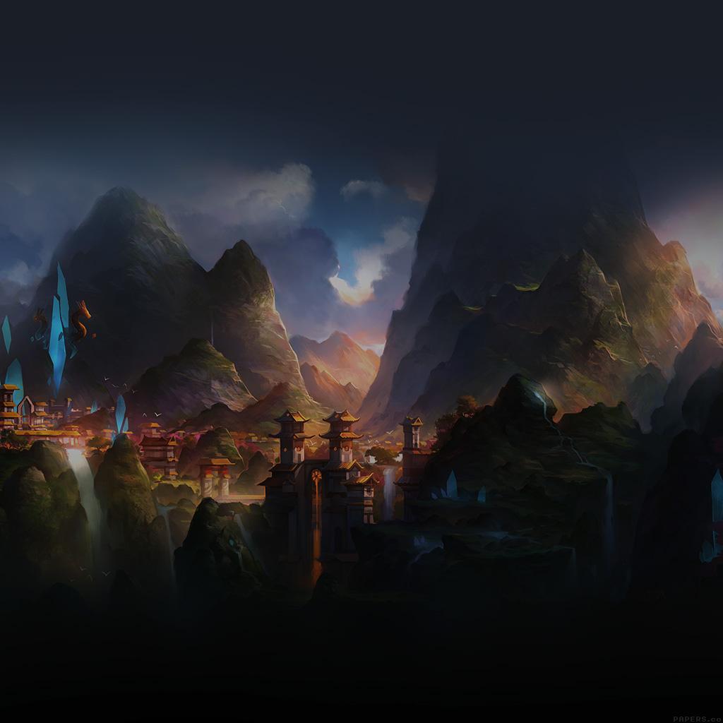 1024x1024 Android wallpaper. mountain art illust china anime peaceful