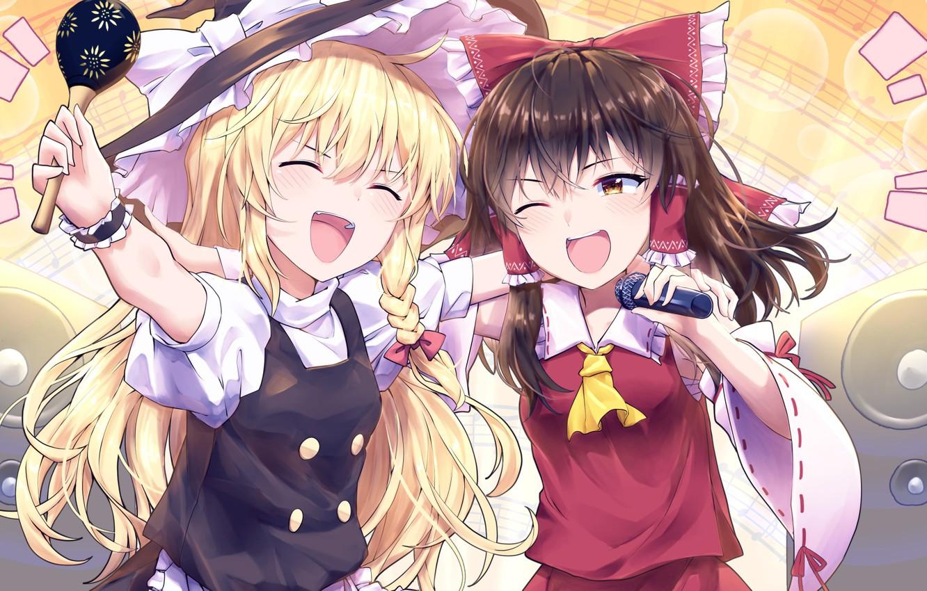 1332x850 Photo Wallpaper Girls, Touhou, Touhou, Touhou Marisa And Reimu