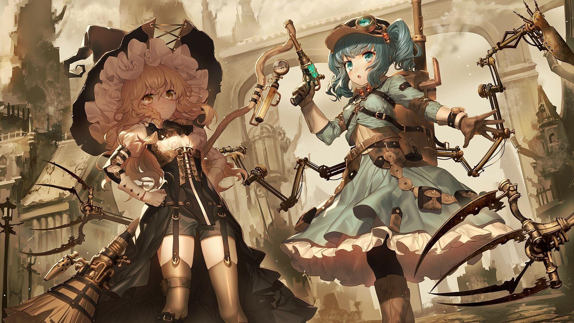 1920x1080 Desktop Wallpaper Marisa Kirisame, Nitori Kawashiro, Touhou, Anime Girls, HD Image, Picture, Background, C4e7c6