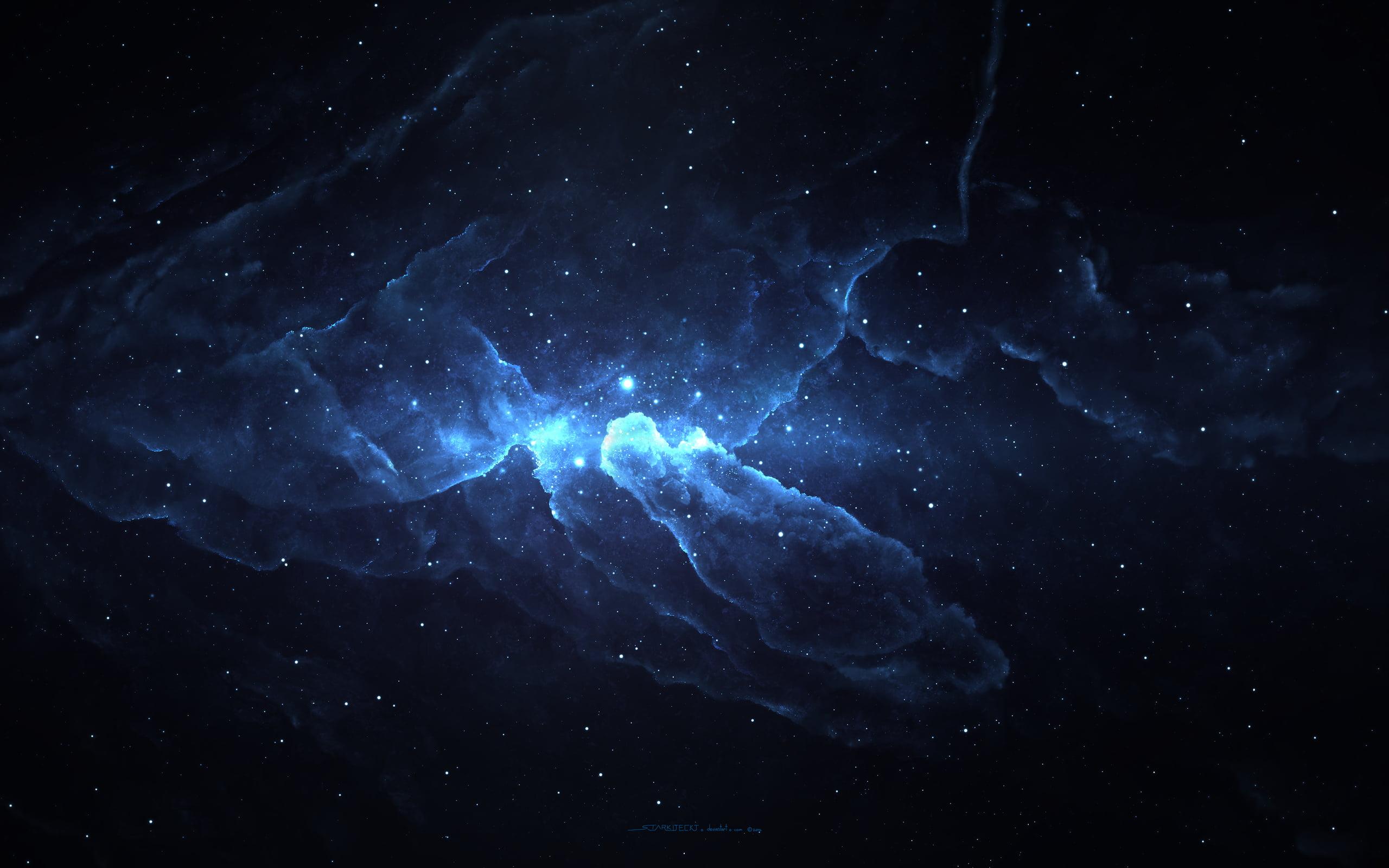 2560x1600 Wallpaper Black And Blue Nebula Digital Wallpaper, Digital Art, Artwork • Wallpaper For You
