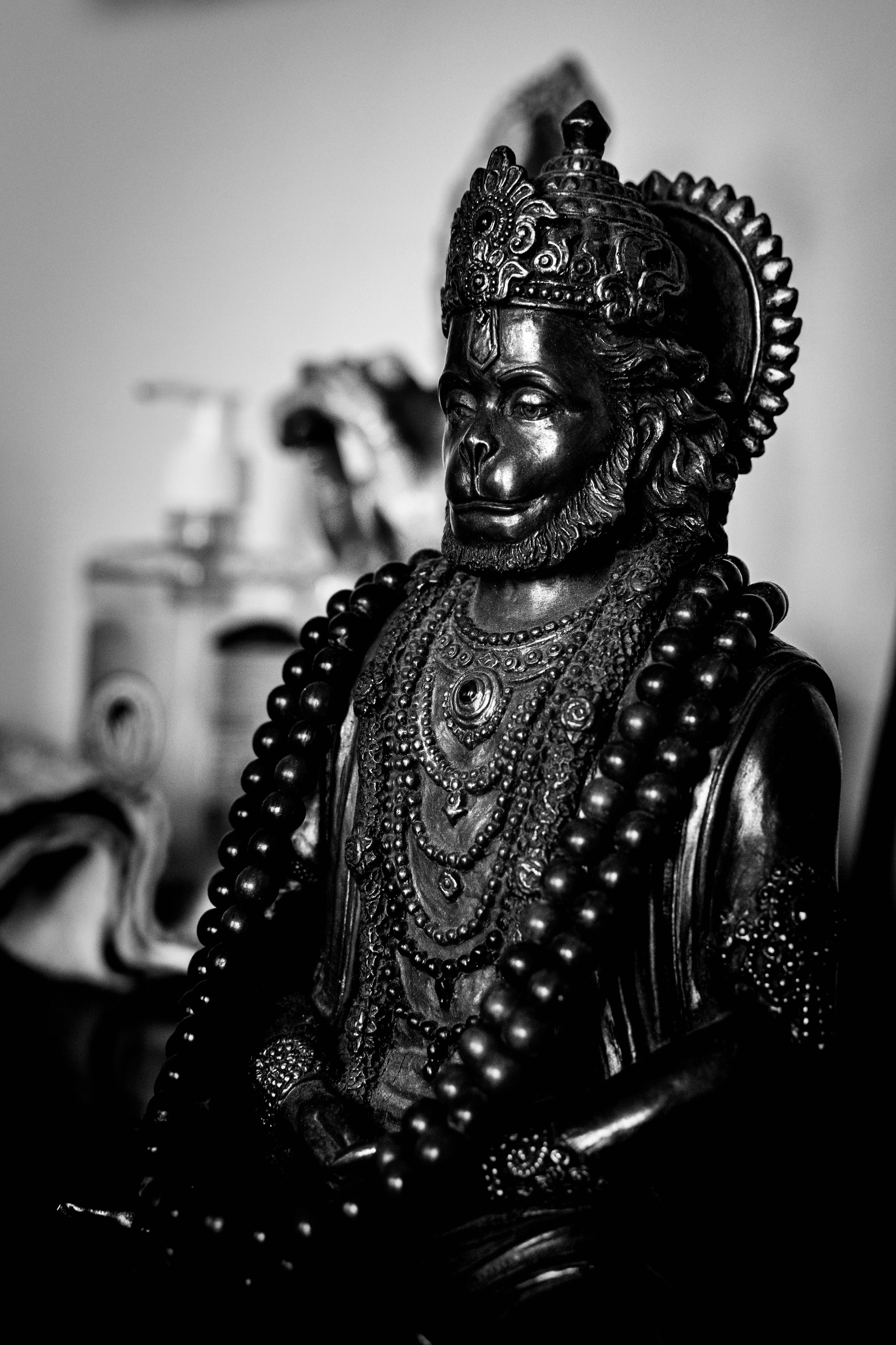 3872x5809 Anjaneya Black And White Wallpaper & Background Download